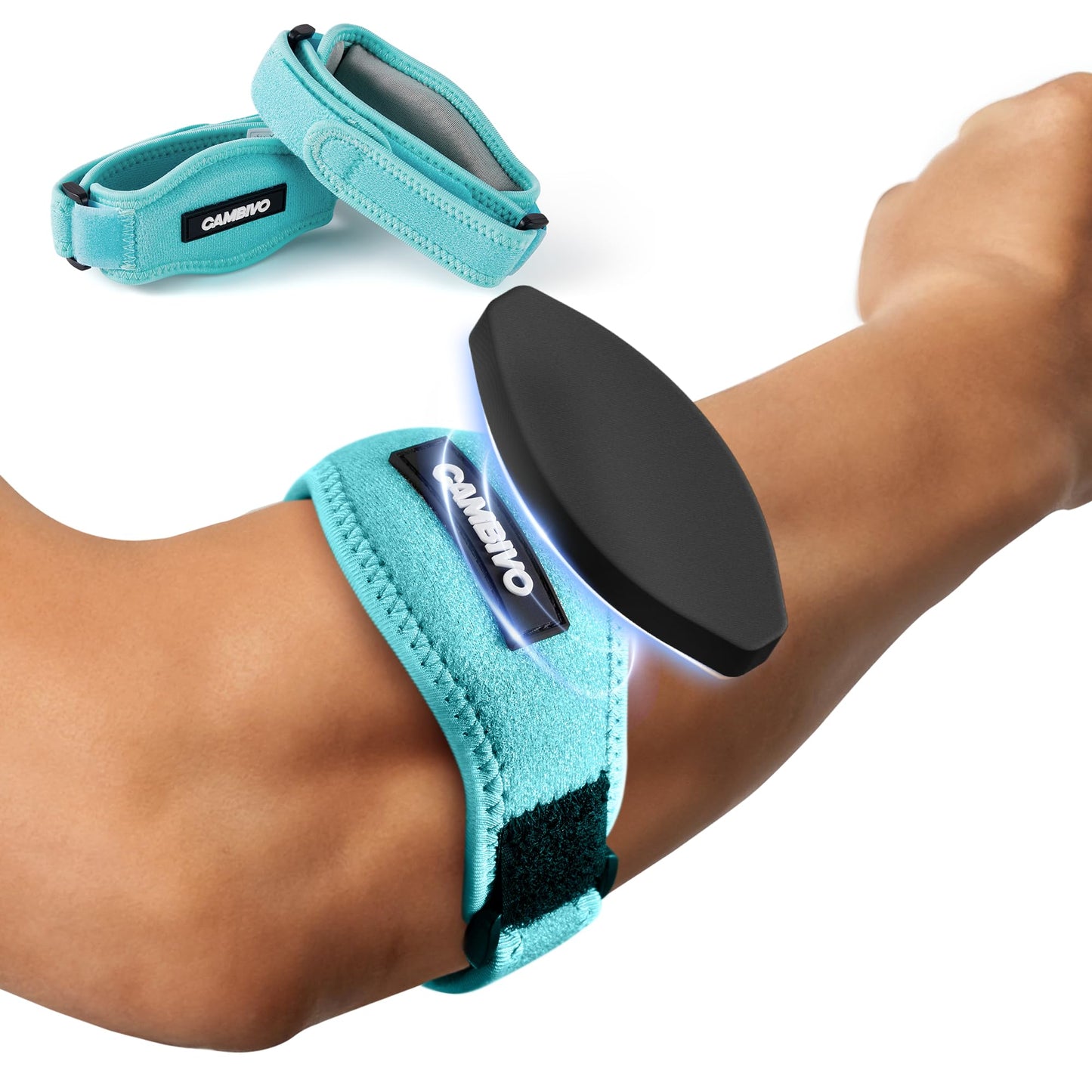 CAMBIVO 2 Pack Tennis Elbow Brace Strap for Tendonitis, Black - Tennis Mindset