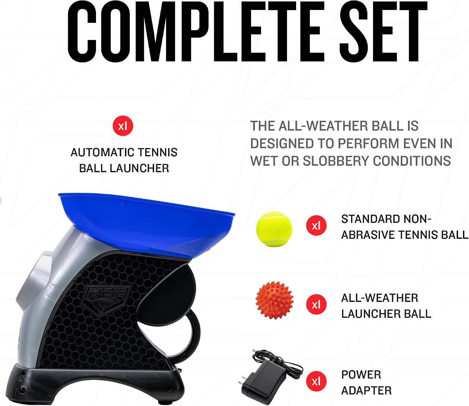 Franklin Sports Ready Set Fetch Automatic Tennis Ball Launcher - Black - Tennis Mindset