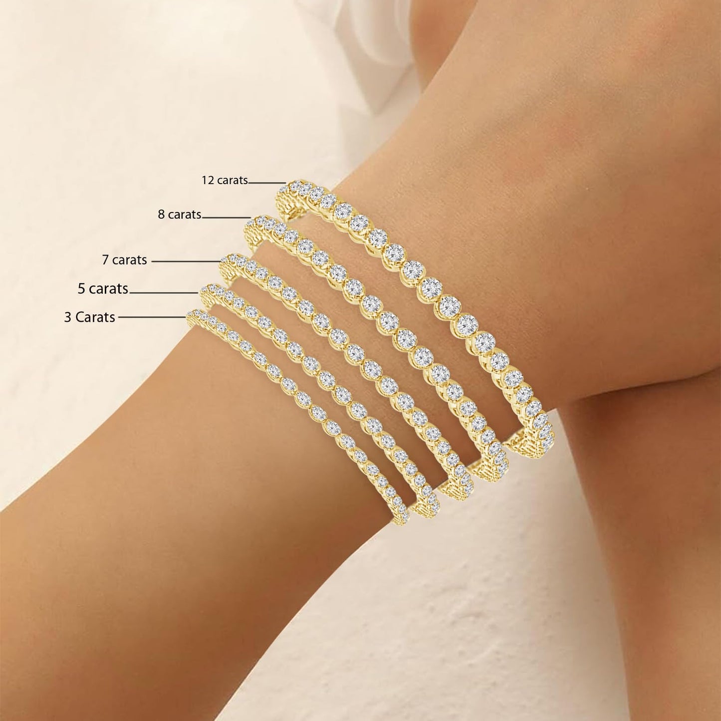 Houston Diamond District 3 to 30 CT Classic Lab Grown Diamond Tennis Bracelet