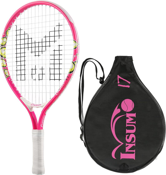 INSUM 17-25 inch Kids Tennis Racket for Aged 2~12 Starter, Multi-Color & Size Toddlers Tennis Racket for Boys & Girls Beginner, Come with Shoulder Cover Bag for Carry - Tennis Mindset