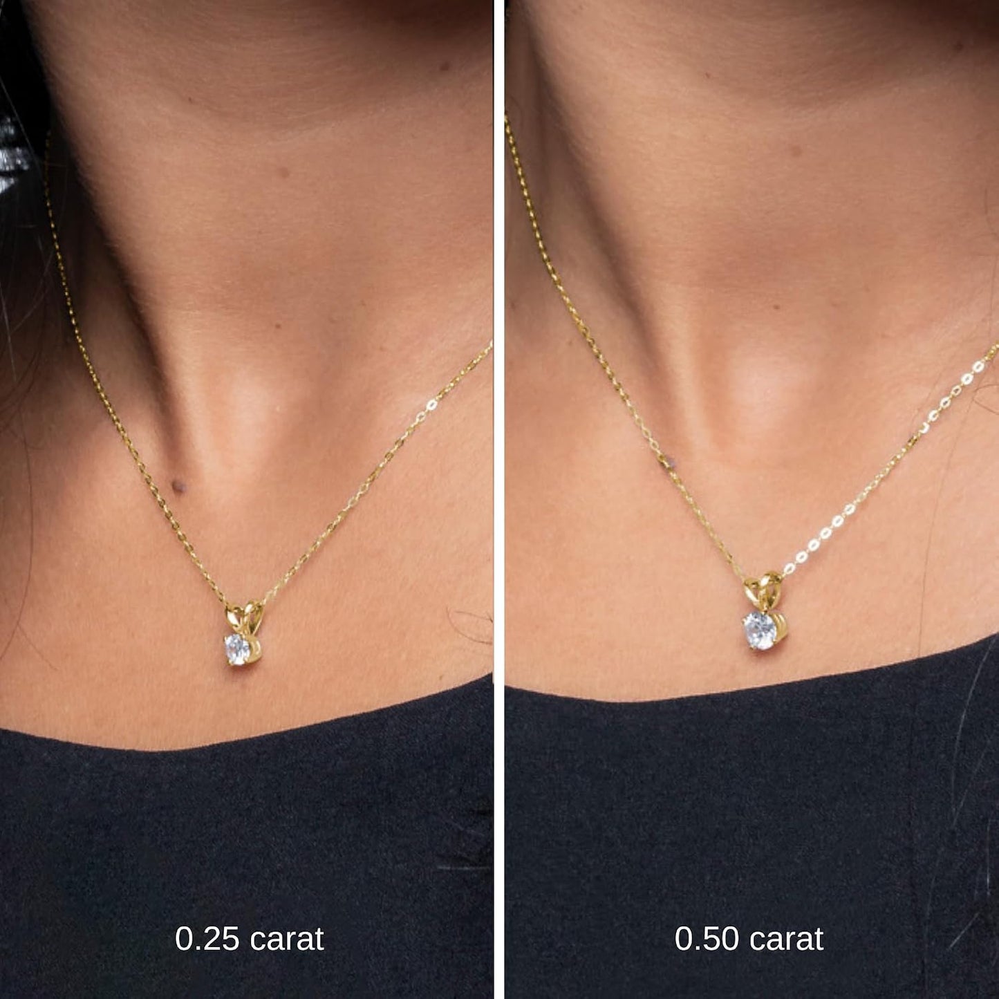 Amazon Essentials IGI Certified 0.25 Carat Solitaire Lab Grown Diamond Pendant Necklace in Solid White 14K Gold, Adjustable 16" Chain with 2" Extender, Jewelry for Women - Tennis Mindset