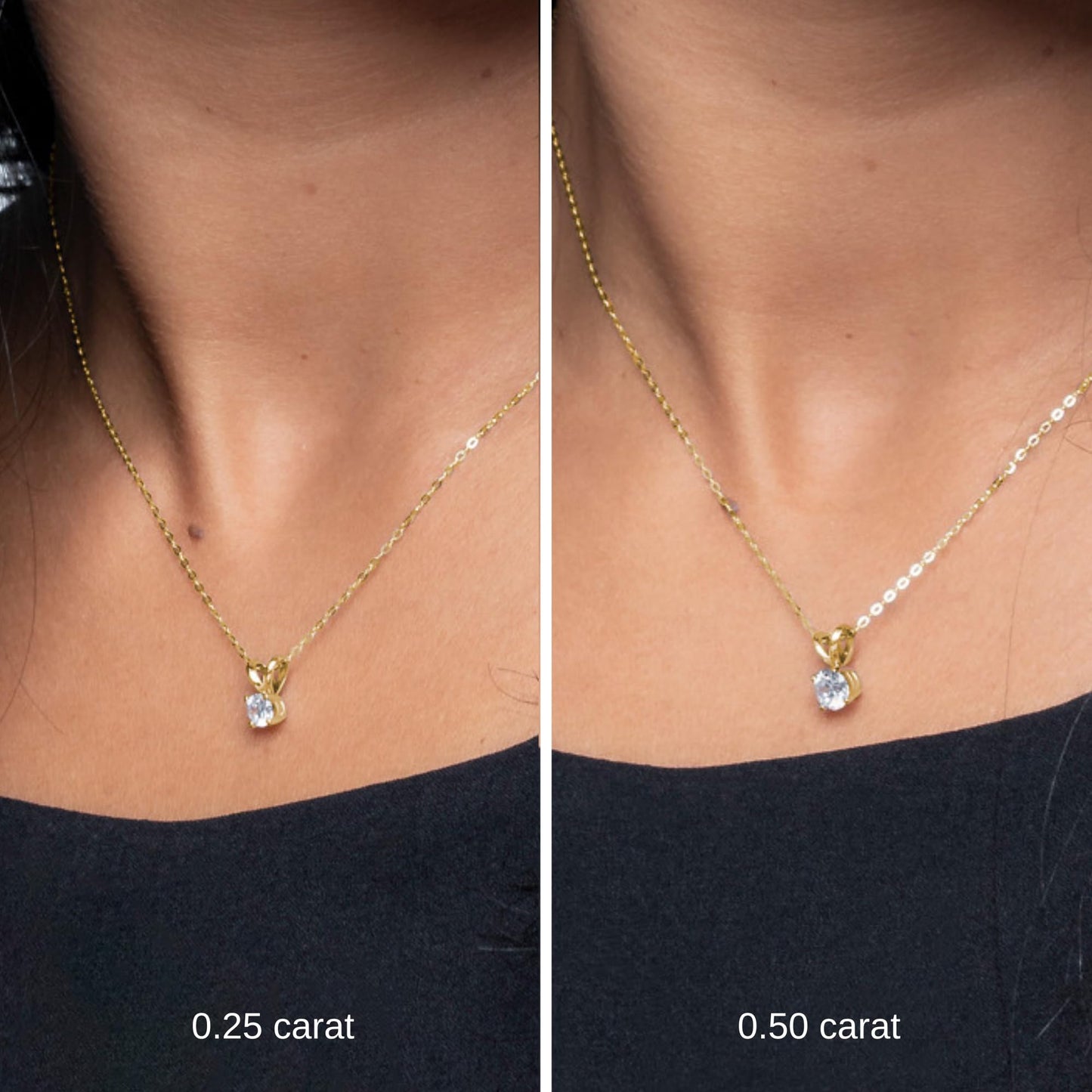 Amazon Essentials IGI Certified 0.25 Carat Solitaire Lab Grown Diamond Pendant Necklace in Solid White 14K Gold, Adjustable 16" Chain with 2" Extender, Jewelry for Women - Tennis Mindset