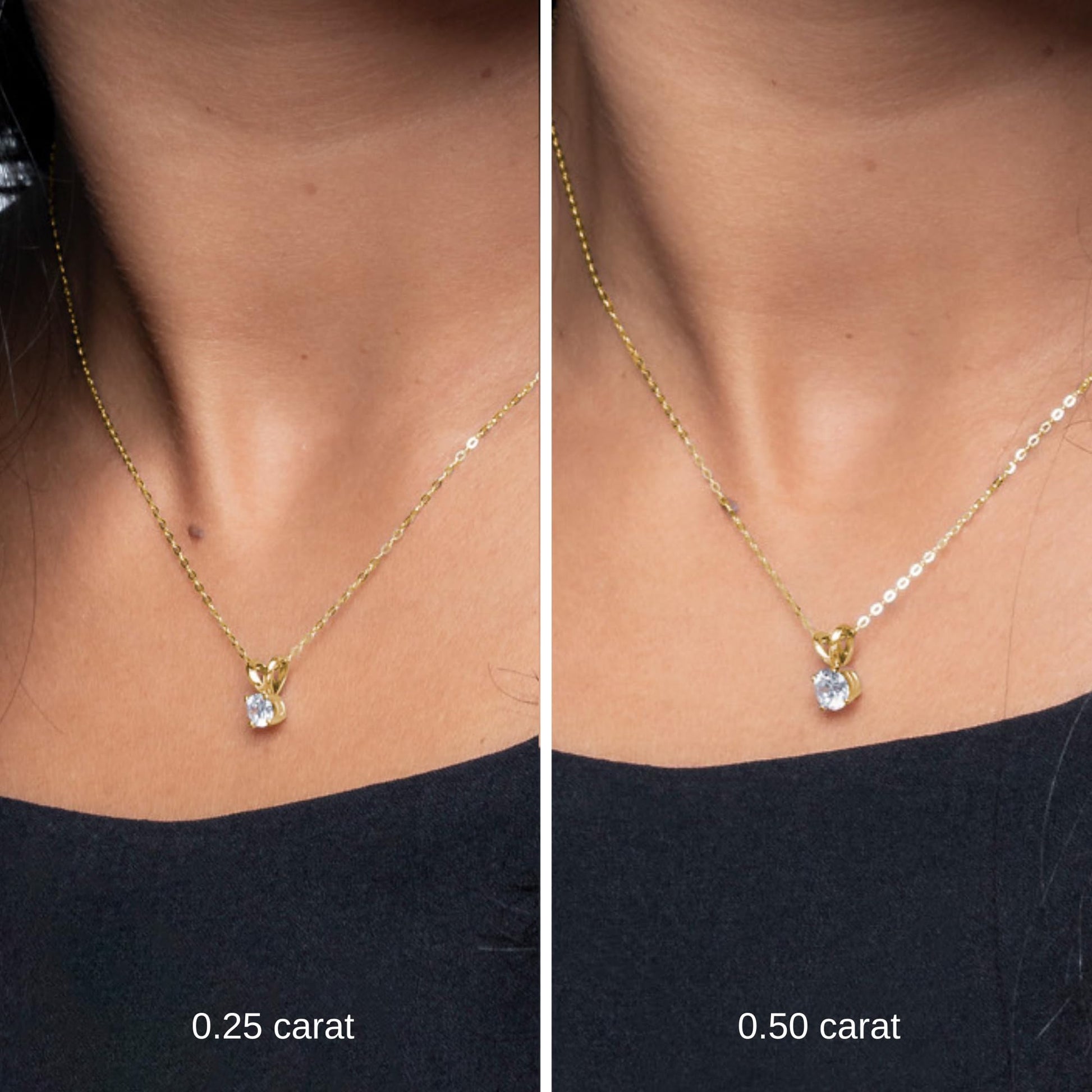 Amazon Essentials IGI Certified 0.25 Carat Solitaire Lab Grown Diamond Pendant Necklace in Solid White 14K Gold, Adjustable 16" Chain with 2" Extender, Jewelry for Women - Tennis Mindset