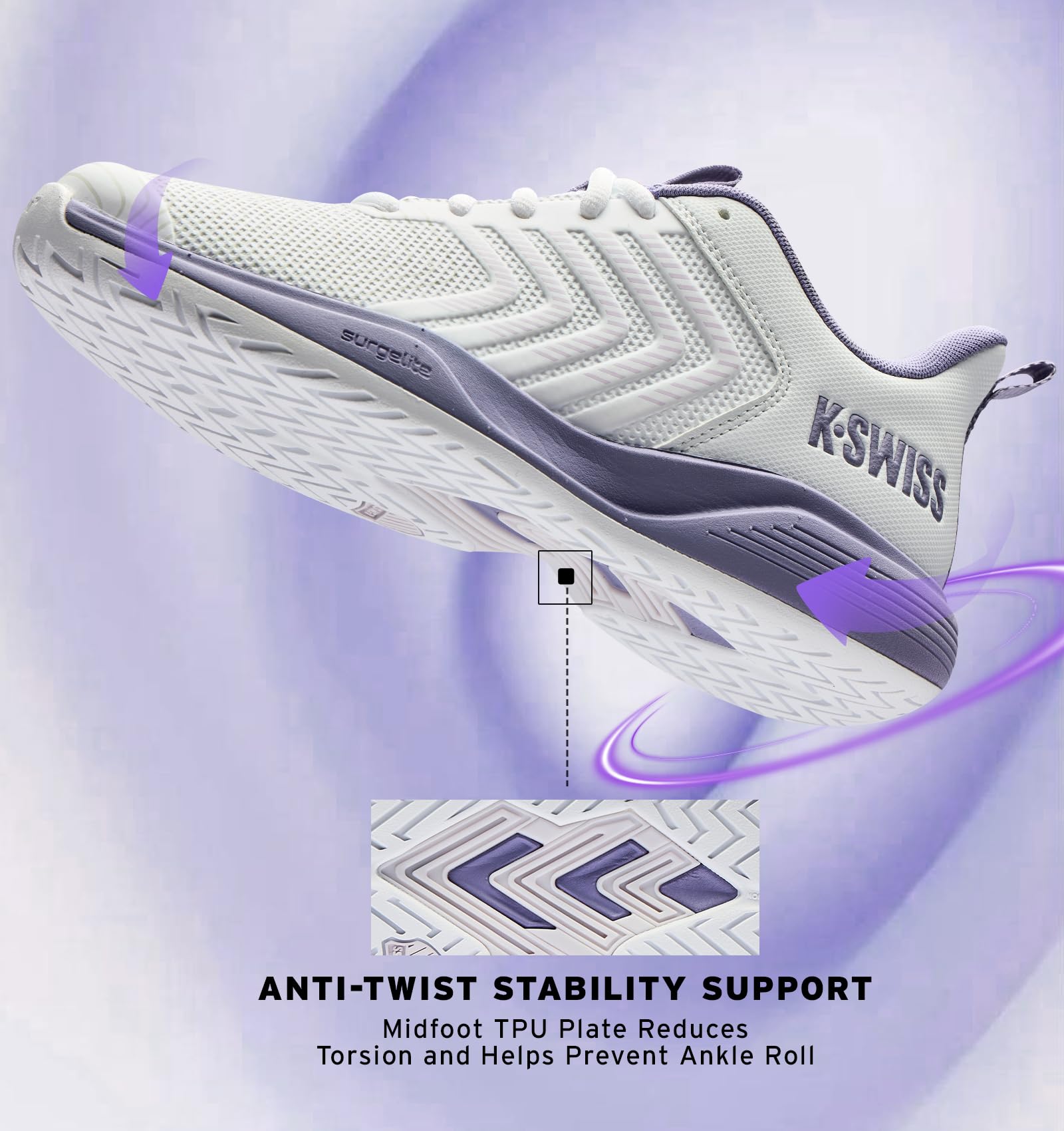 K-Swiss Women's Ultrashot Light Pickleball Tennis Shoe - Lightweight Court Shoes Lateral Movement Stable Support - Tennis Mindset