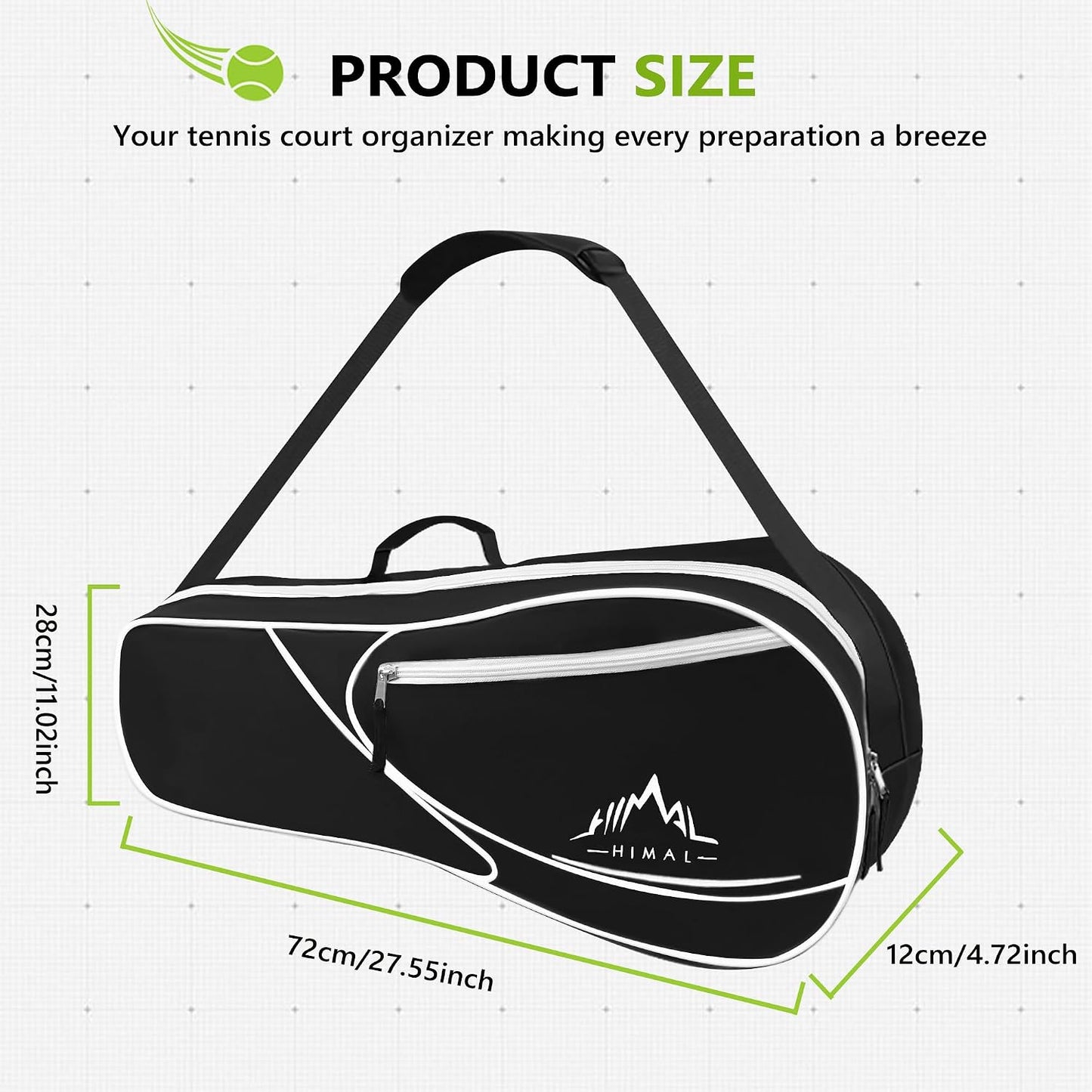 Himal Outdoors 3 Racquet Tennis Bag Tennis Racket Bag for Men Women - Tennis Mindset