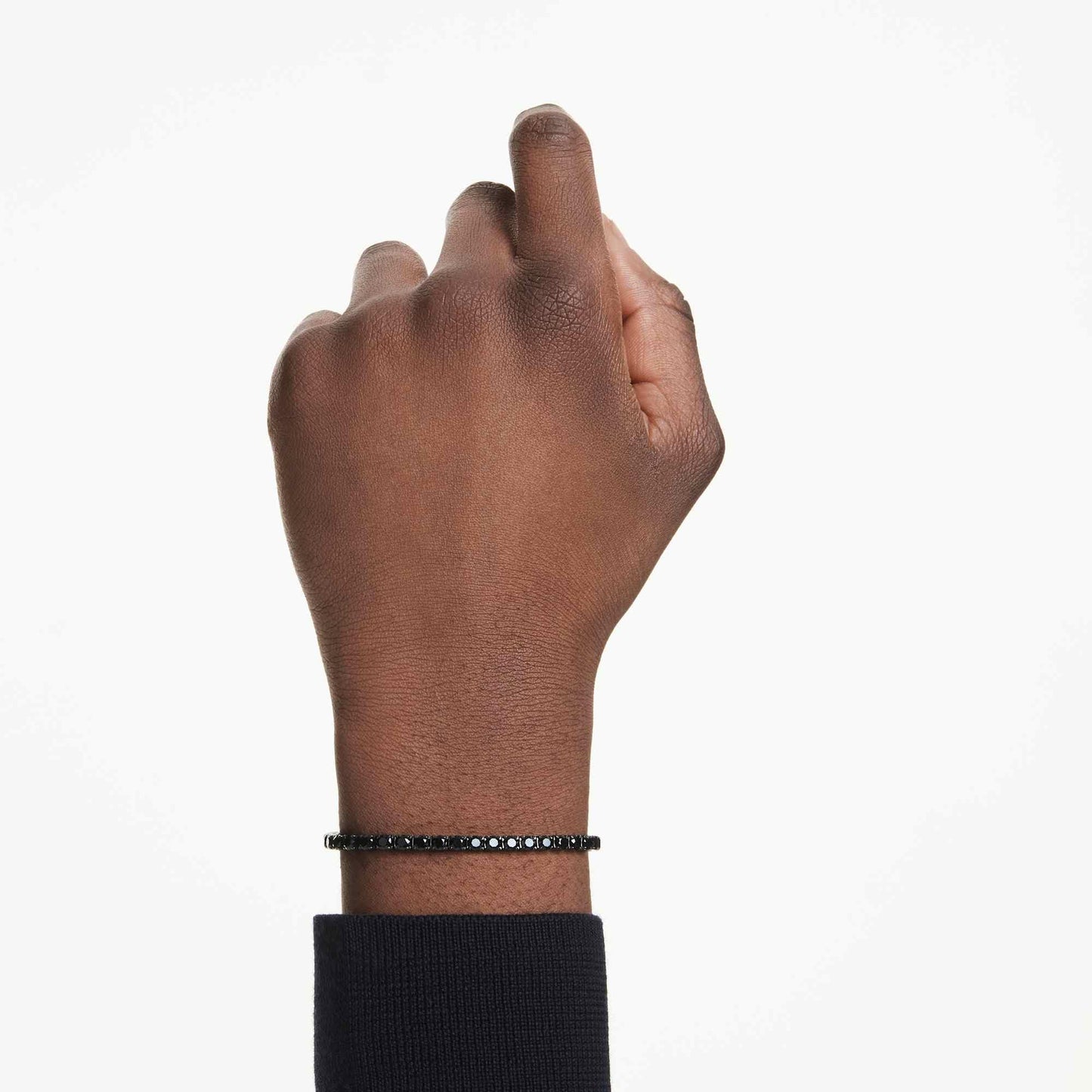Swarovski Matrix Tennis Bracelet, Round Cut Crystals, Pink, Blue, Black, Clear, Rhodium, Gold-Tone and Rose Gold-Tone Finishes