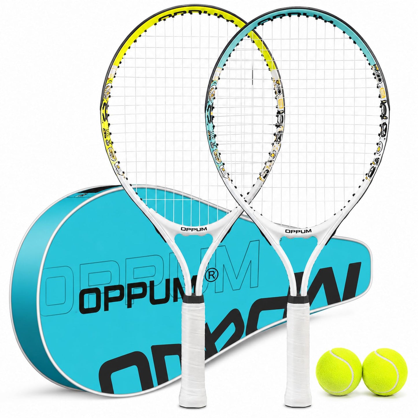 2-Pack Kids Tennis Racket Set, Junior Racquets with Bag and Balls - Tennis Mindset