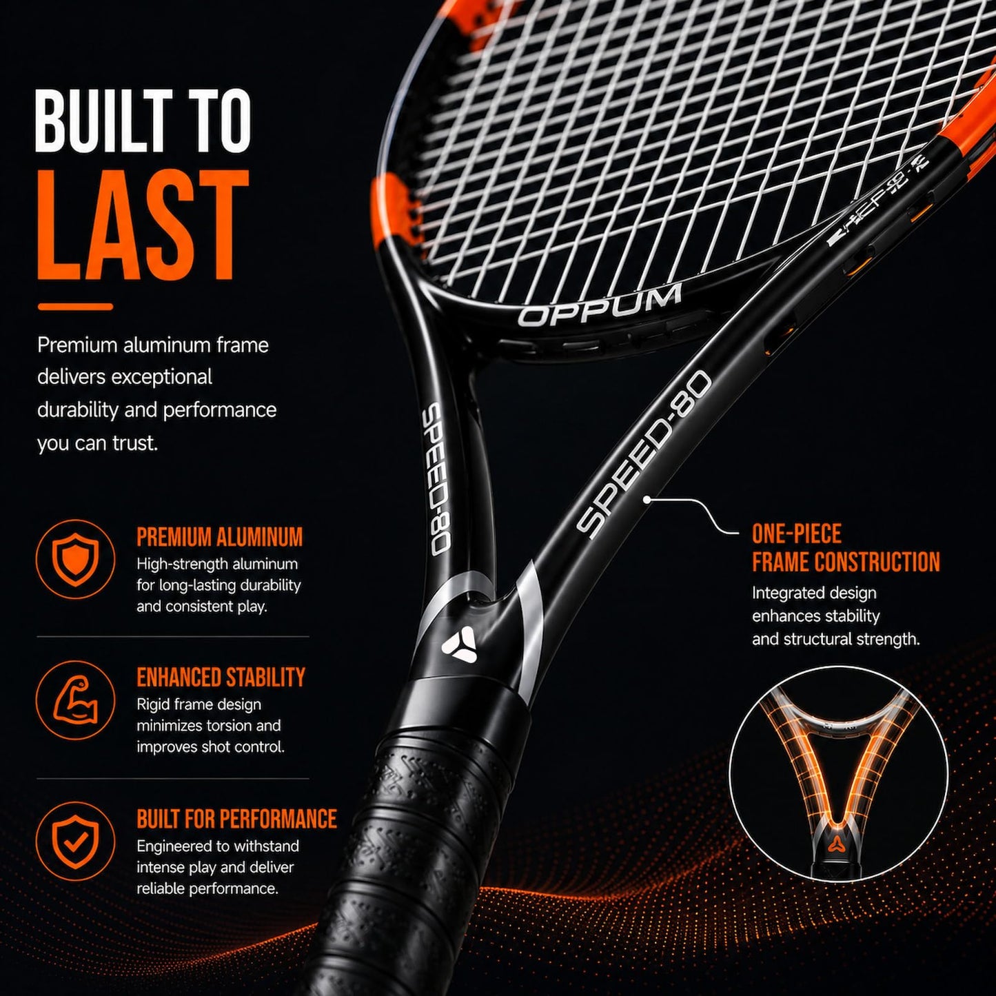 Adult Tennis Racket Set of 2, 27 Inch Pre-Strung for Beginners