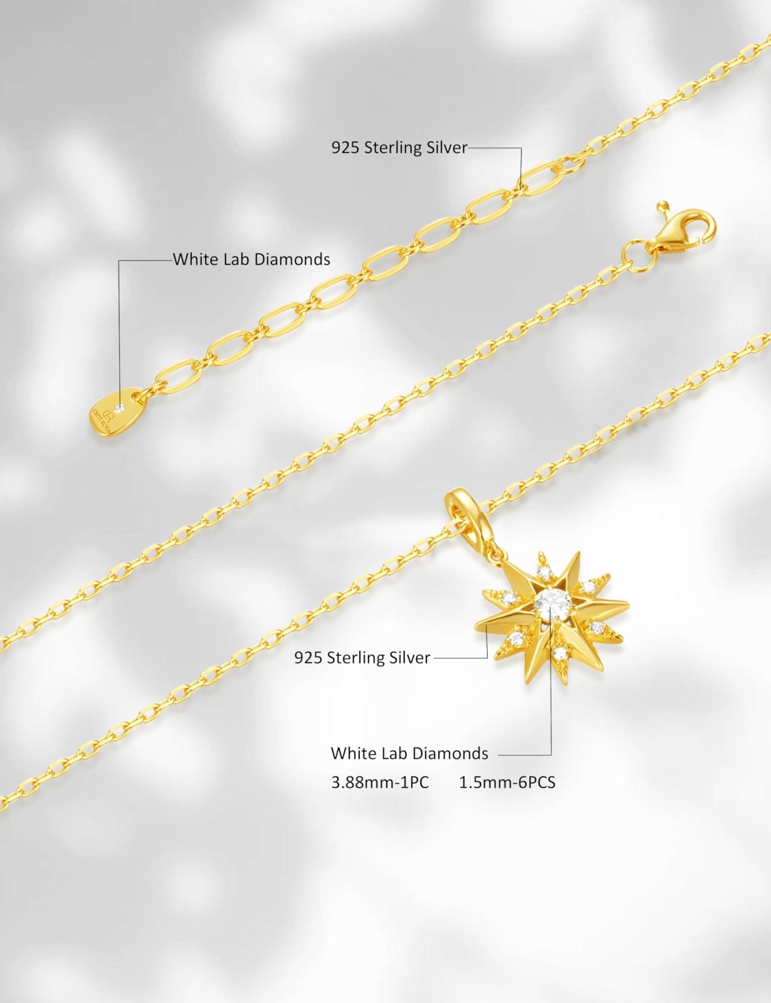 Sterling Silver Lab Grown Diamond Necklace for Women, 18 inch - Tennis Mindset