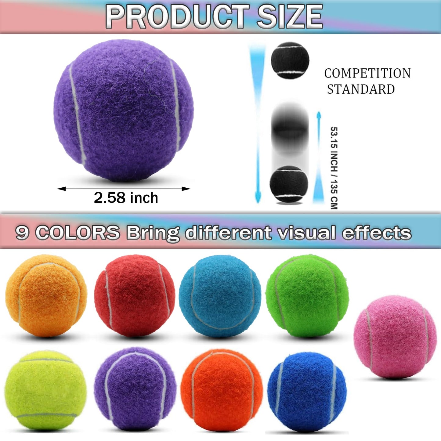 SHYUJAJIE Tennis Ball,20 Pack Practice Balls Bulk,Dog Balls with Mesh Bag