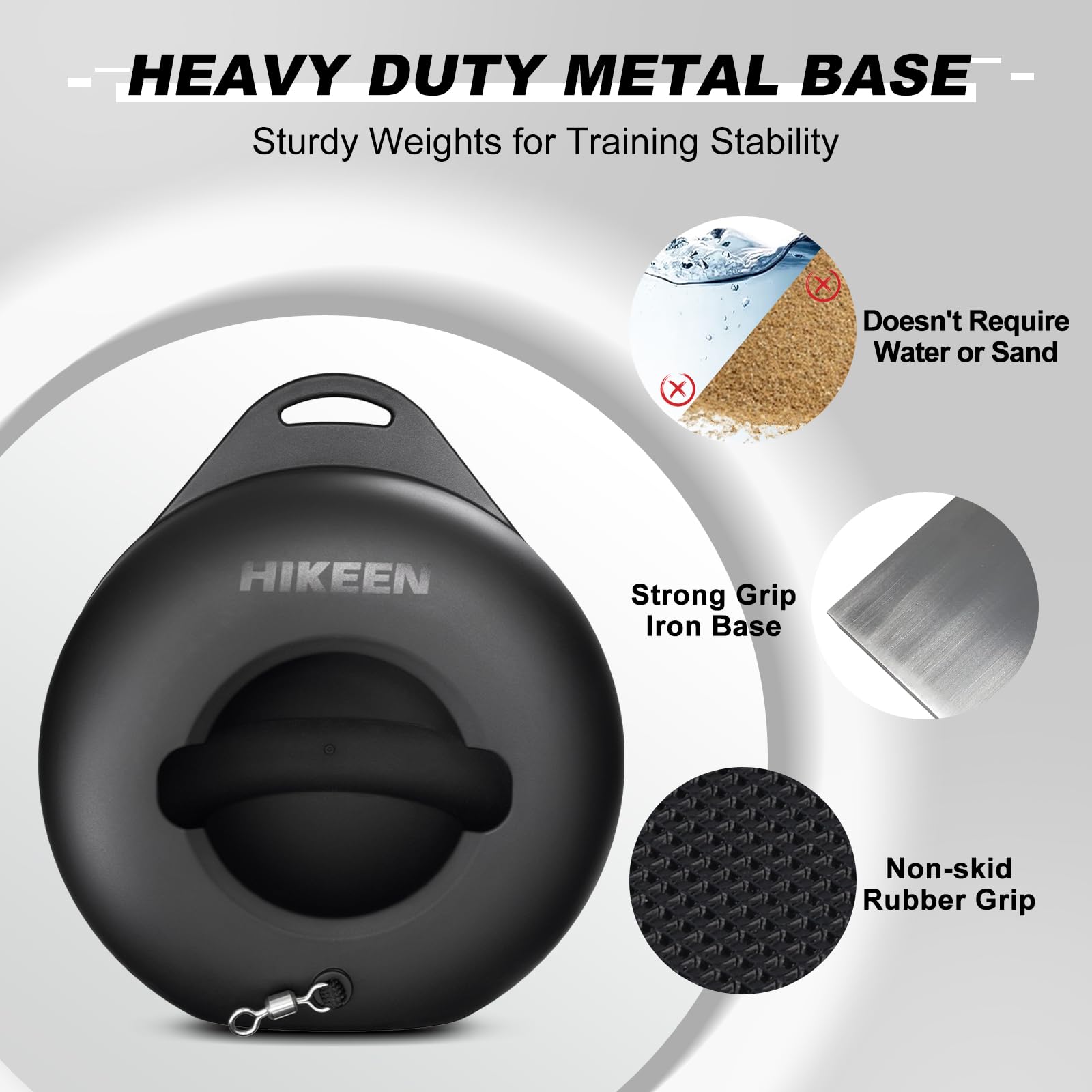 Hikeen Premium Tennis Trainer Rebound with Metal Base,Portable Solo Tennis Trainer Set with 3 Highly Elastic String Balls,Tennis Practice Equipment for Adult Kids an Beginners - Tennis Mindset