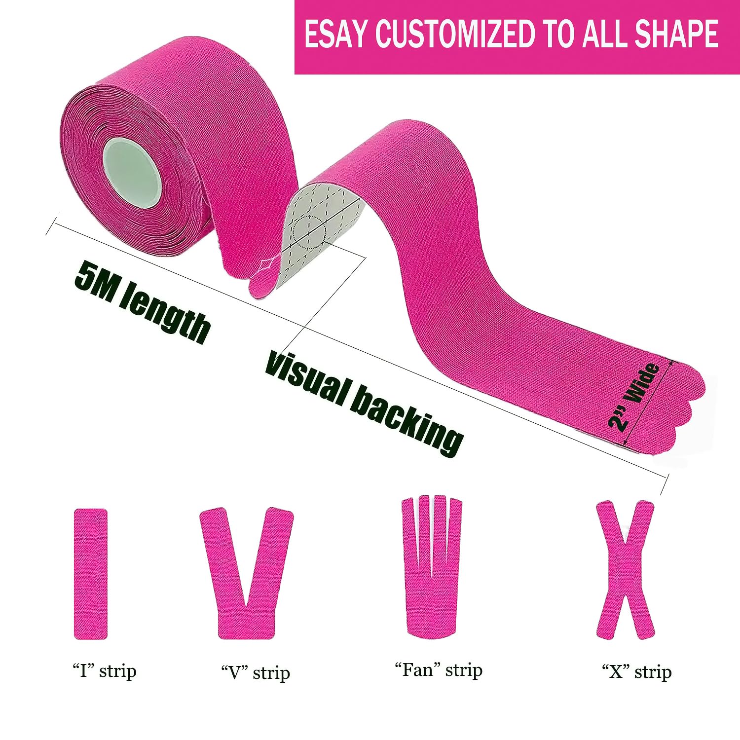 Kinesiology Tape Precut Strips Pro Athletic (3 Rolls,60 Strips) Original Cotton Waterproof Breathable Latex Free Tape for Muscle Pain Relief and Joint Support Elastic Sports Activities Tapes (Mix) - Tennis Mindset