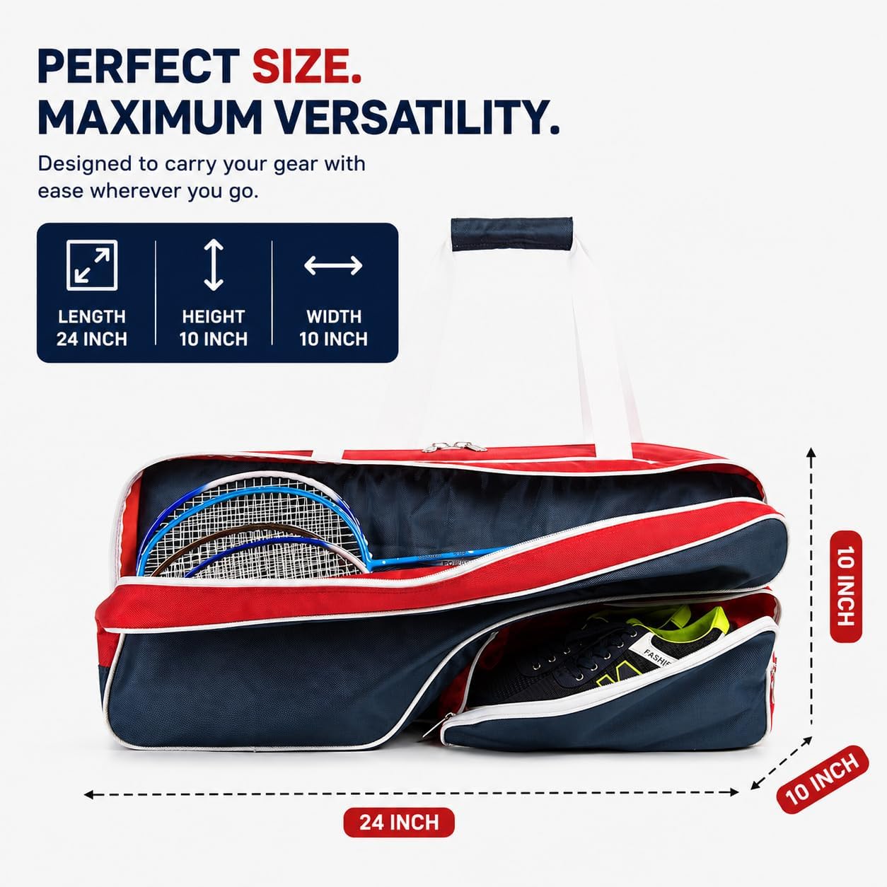 K-Cliffs Tennis Racket Bag | Deluxe Ballistic Nylon | Shoe Compartment - Tennis Mindset