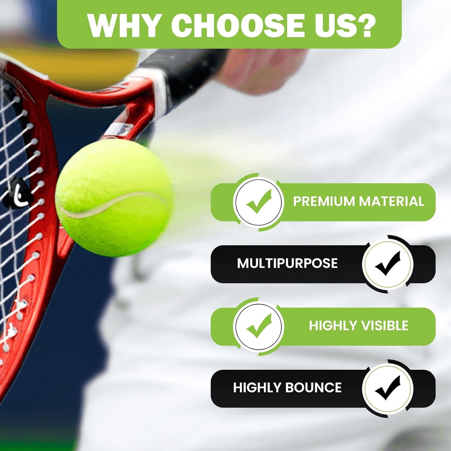 FURWEY Tennis Ball,6/12/24/36/40/80P Training Balls,Dog Balls with Mesh Bag