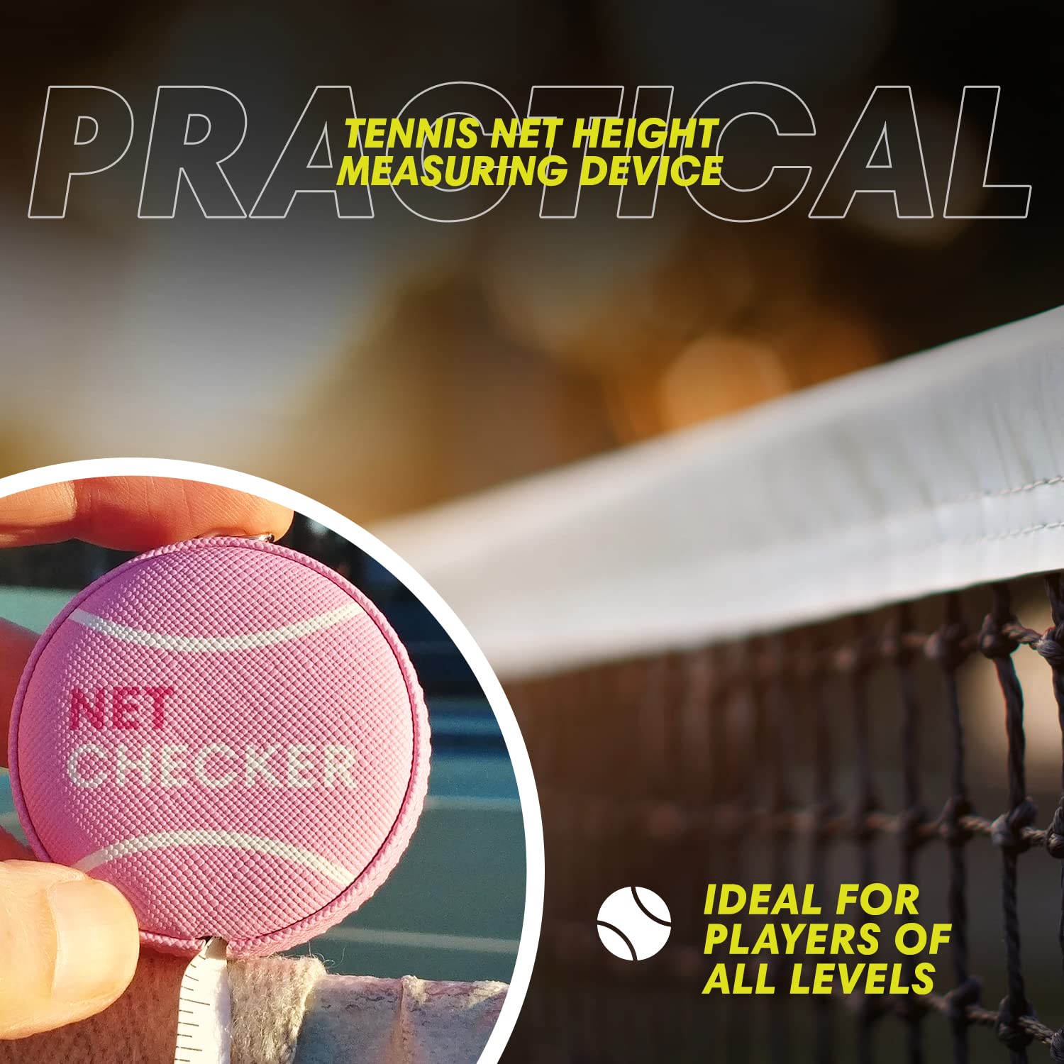 Scoring Right Net Checker Tennis Net Height Measuring Tape and Keyring - Tennis Mindset
