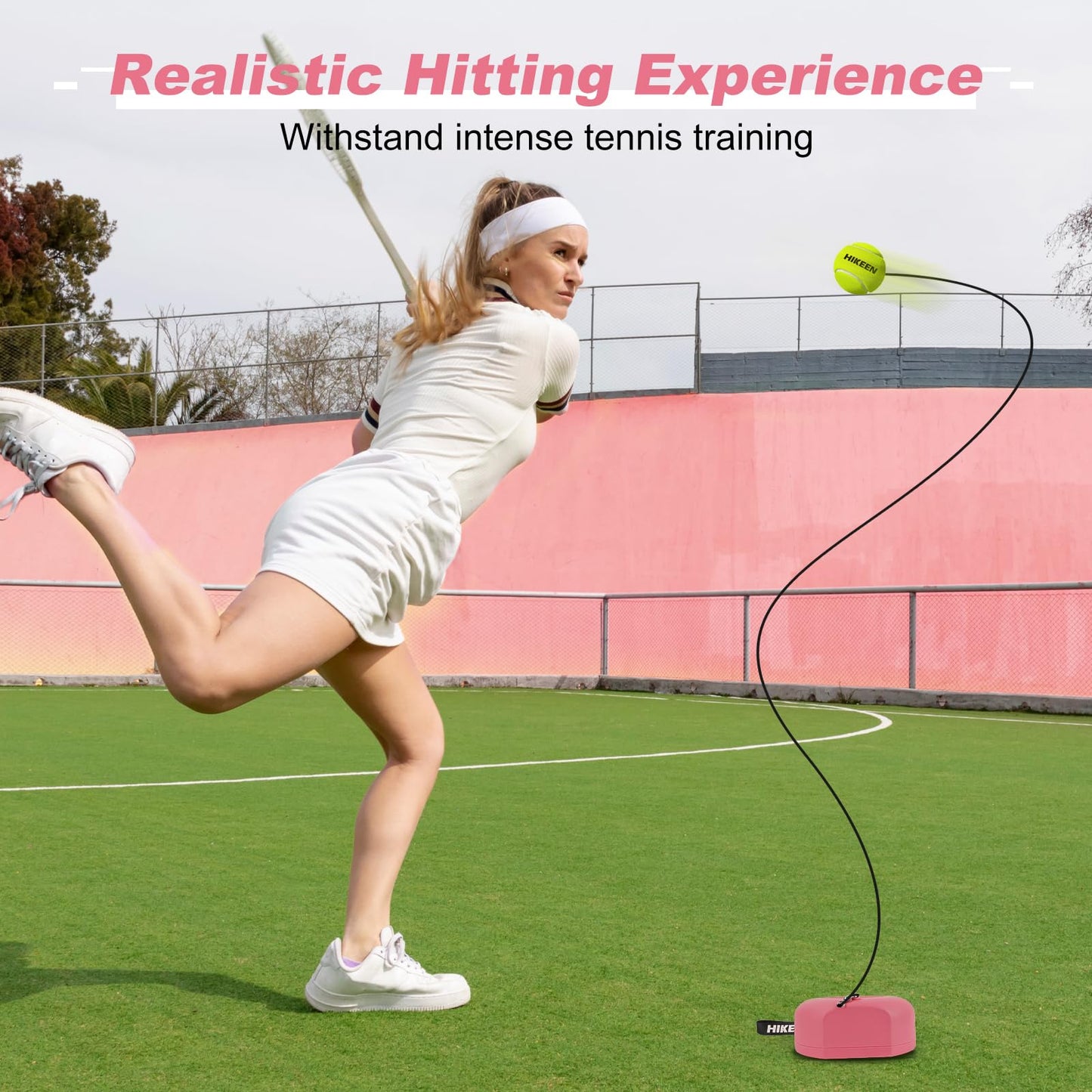 Hikeen Premium Tennis Trainer Rebound with Metal Base,Portable Solo Tennis Trainer Set with 3 Highly Elastic String Balls,Tennis Practice Equipment for Adult Kids an Beginners - Tennis Mindset