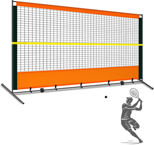 ORIENGEAR Tennis Rebound Practice Wall - 12ft x 6ft Rebounder Net for Racquet Sports, Ball & Pickleball, Training Backboard for Court Backyard and Indoor & Outdoor Use - Tennis Mindset