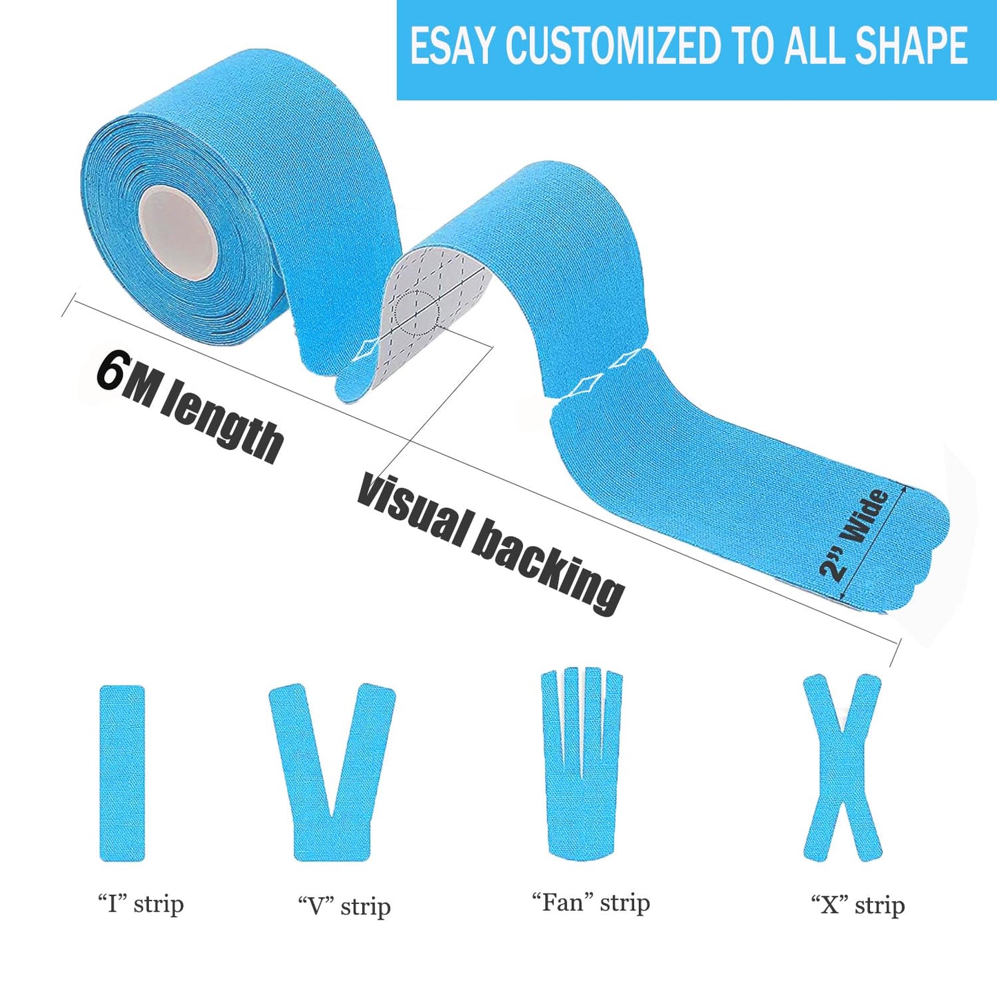 Kinesiology Tape Precut Strips Pro Athletic (3 Rolls,60 Strips) Original Cotton Waterproof Breathable Latex Free Tape for Muscle Pain Relief and Joint Support Elastic Sports Activities Tapes (Mix) - Tennis Mindset