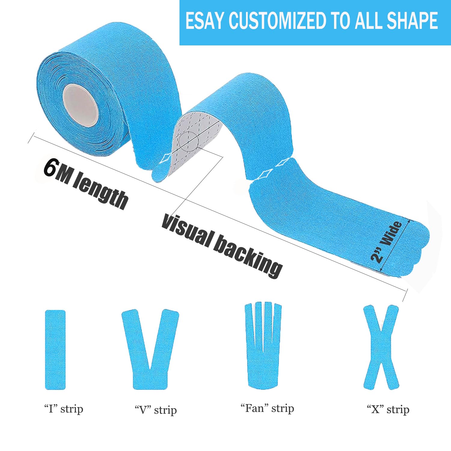 Kinesiology Tape Precut Strips Pro Athletic (3 Rolls,60 Strips) Original Cotton Waterproof Breathable Latex Free Tape for Muscle Pain Relief and Joint Support Elastic Sports Activities Tapes (Mix) - Tennis Mindset