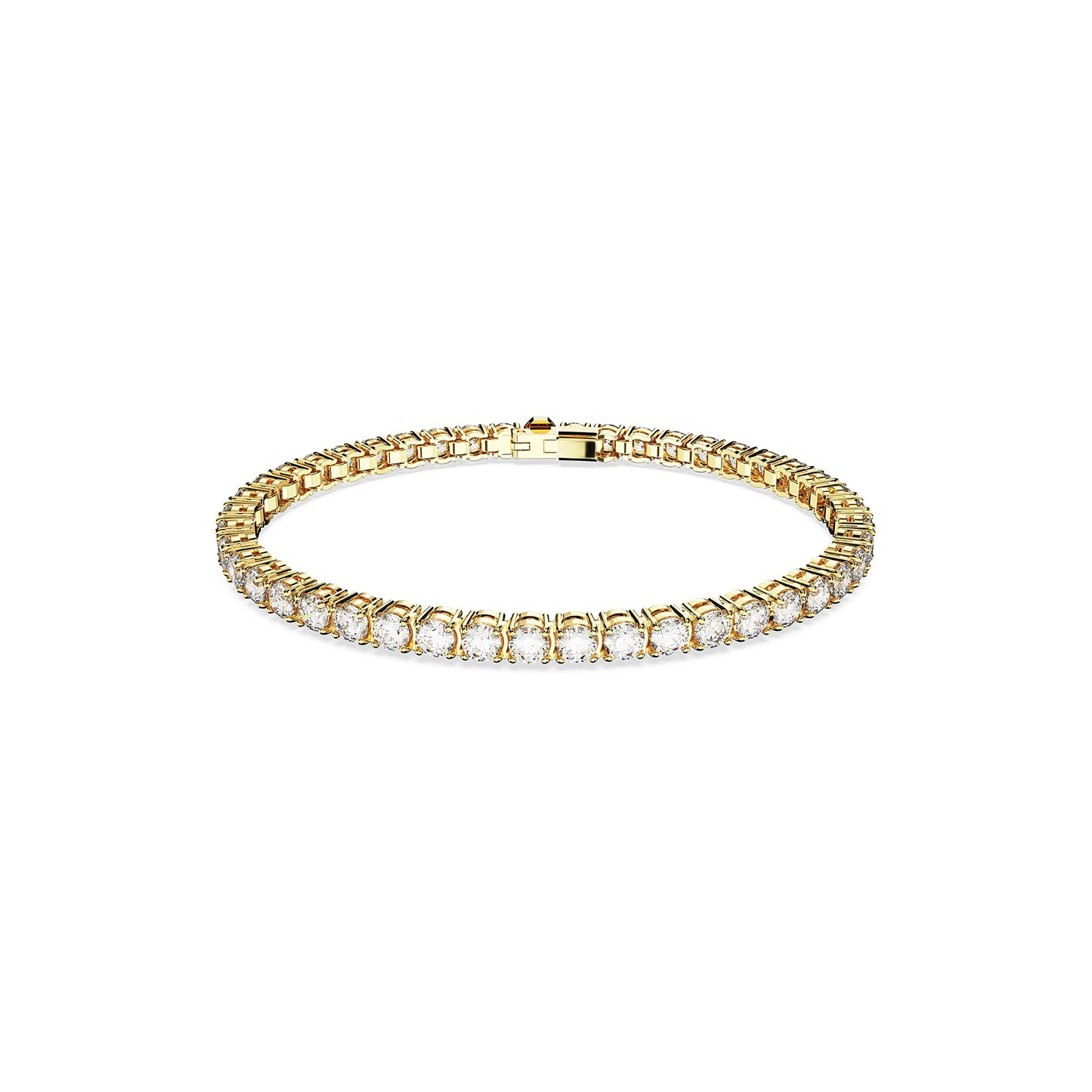 Swarovski Matrix Tennis Bracelet, Round Cut Crystals, Pink, Blue, Black, Clear, Rhodium, Gold-Tone and Rose Gold-Tone Finishes
