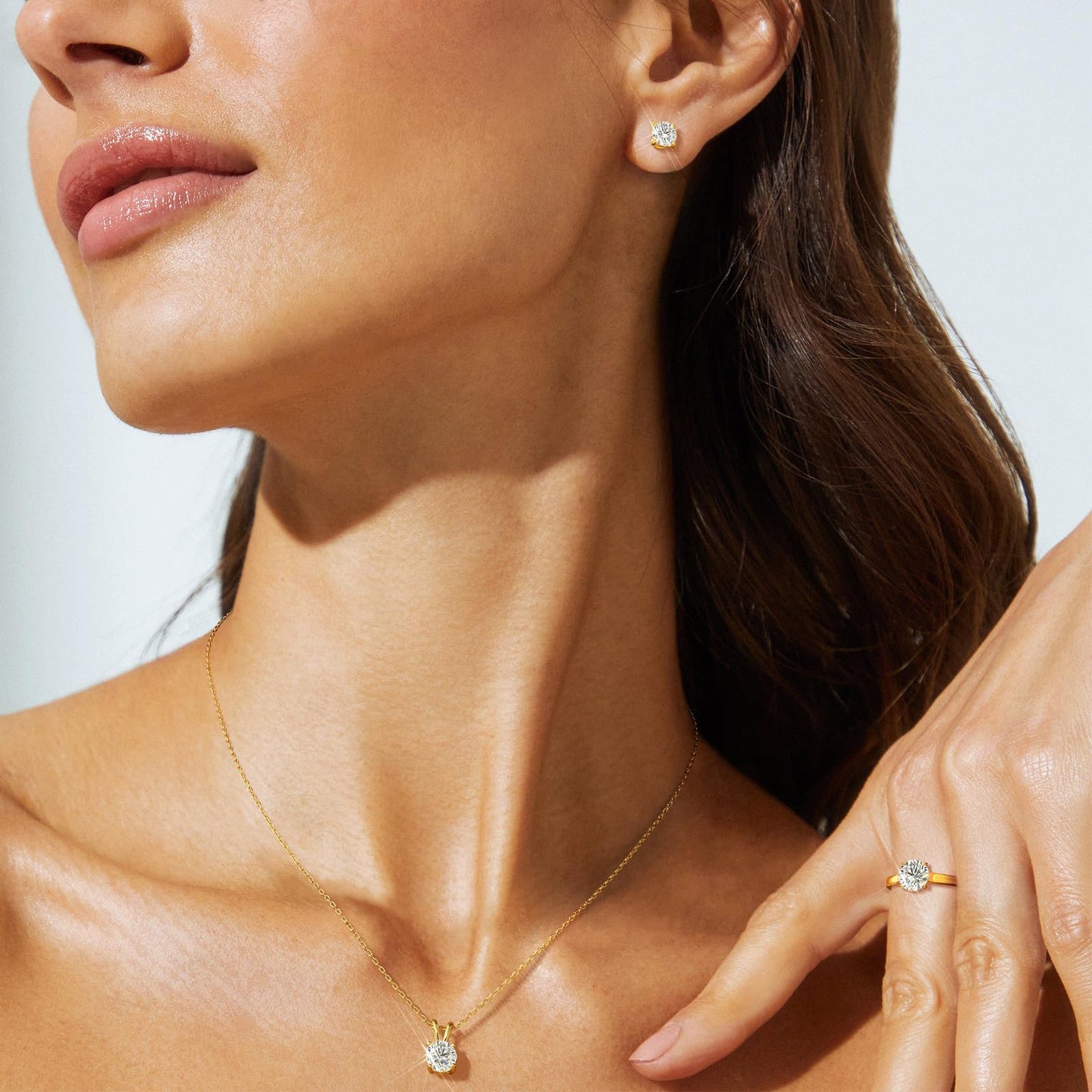 shownii 0.25-2CT LAB GROWN Diamond Solitaire Pendant Necklace for Women - Tennis Mindset