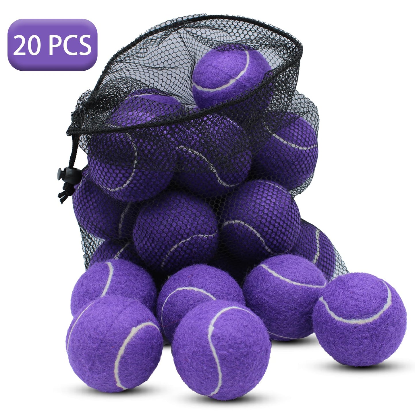 SHYUJAJIE Tennis Ball,20 Pack Practice Balls Bulk,Dog Balls with Mesh Bag