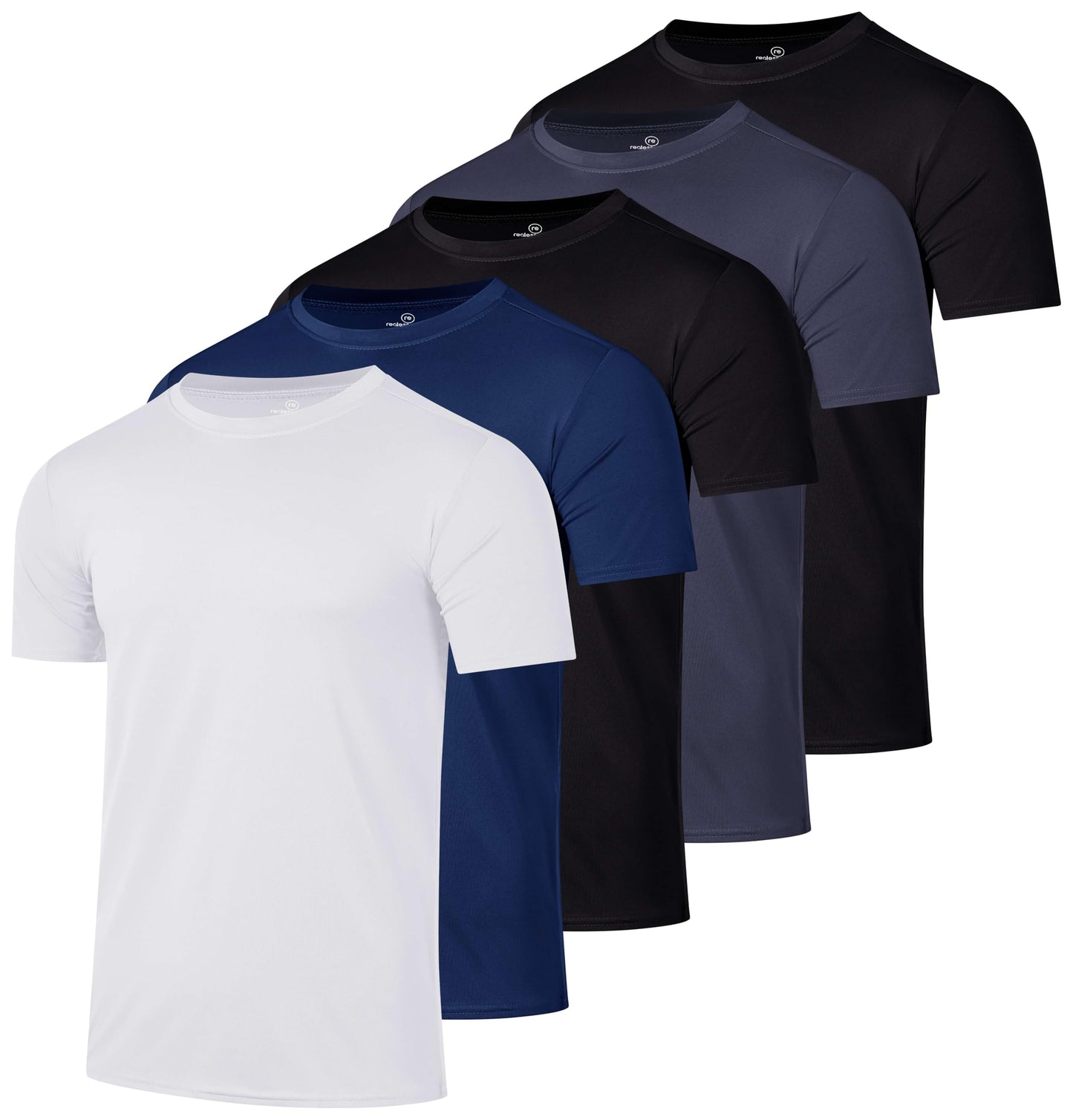5 Pack Men's Dry Fit Workout T Shirts Crew Neck Athletic Gym Running Tees - Tennis Mindset