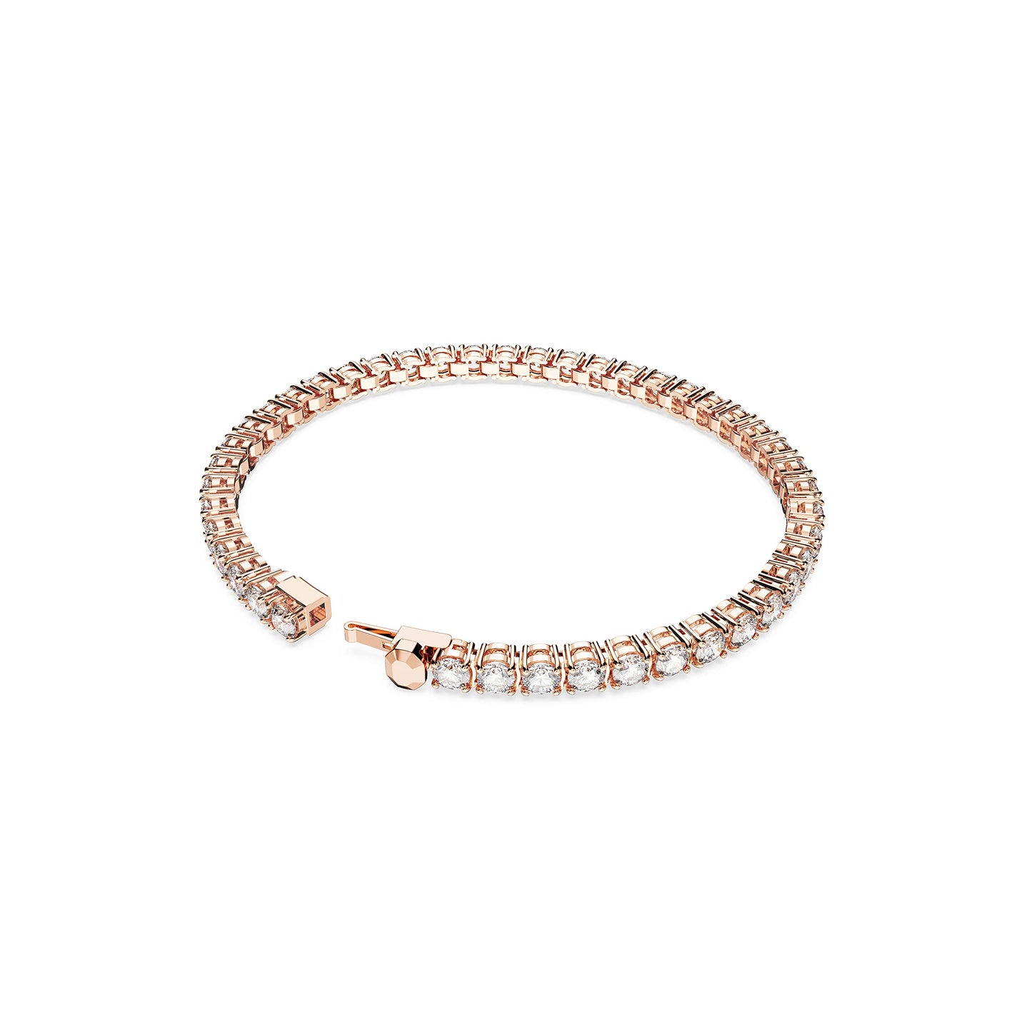Swarovski Matrix Tennis Bracelet, Round Cut Crystals, Pink, Blue, Black, Clear, Rhodium, Gold-Tone and Rose Gold-Tone Finishes