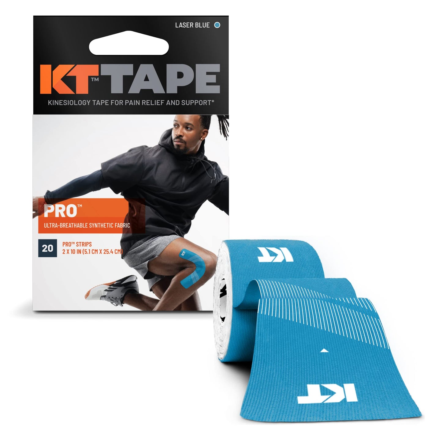KT Tape, Pro Synthetic Kinesiology Athletic Tape, 20 Count, 10” Precut Strip - Tennis Mindset