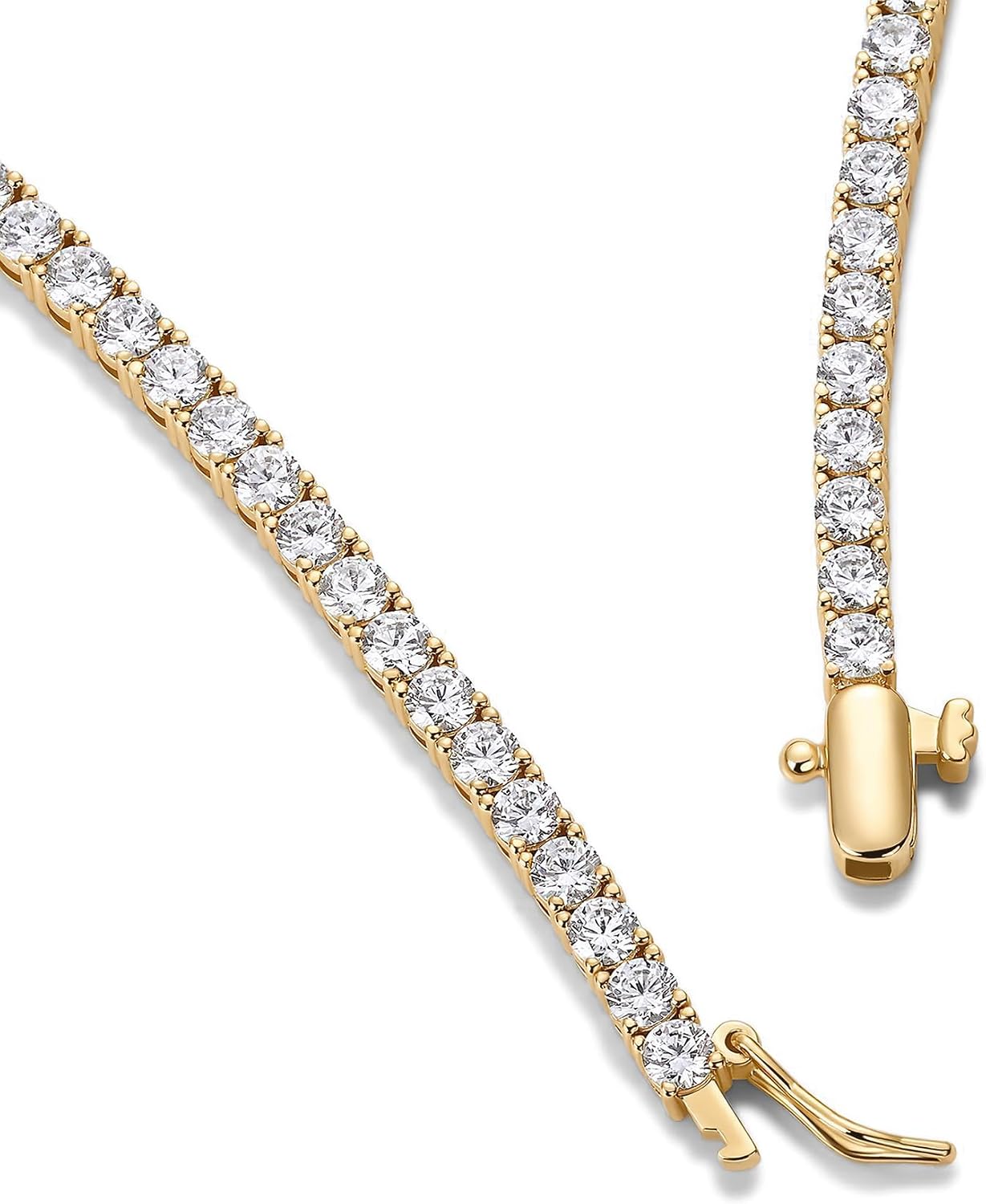 PAVOI 14K Gold Plated Graduated Tennis Necklaces for Women, CZ Necklace - Tennis Mindset
