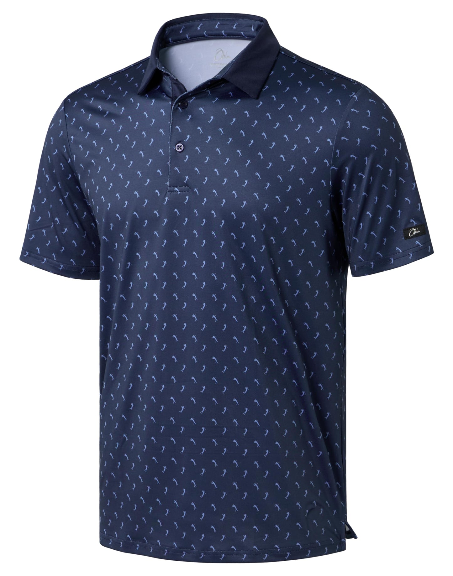 Obla Men's Golf Polo Shirts Print Short Sleeve Dry Fit Collared Shirt - Tennis Mindset