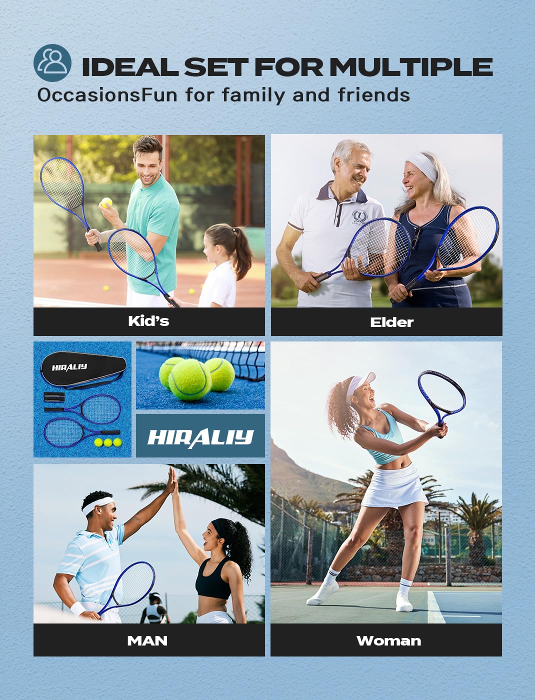 HIRALIY 27-Inch Tennis Racket for Adults with Ball and Carry Bag - Tennis Mindset
