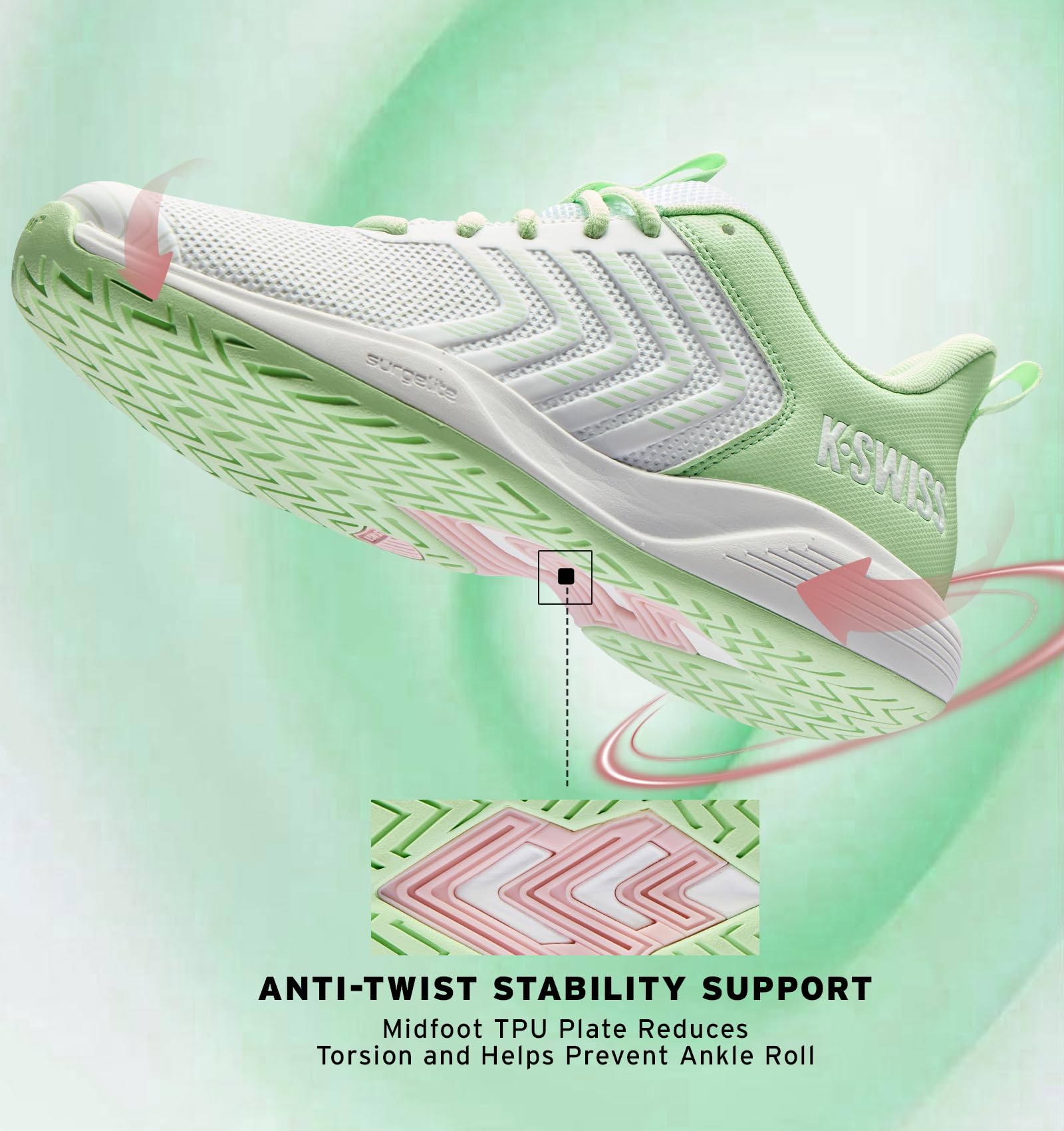 K-Swiss Women's Ultrashot Light Pickleball Tennis Shoe - Lightweight Court Shoes Lateral Movement Stable Support - Tennis Mindset