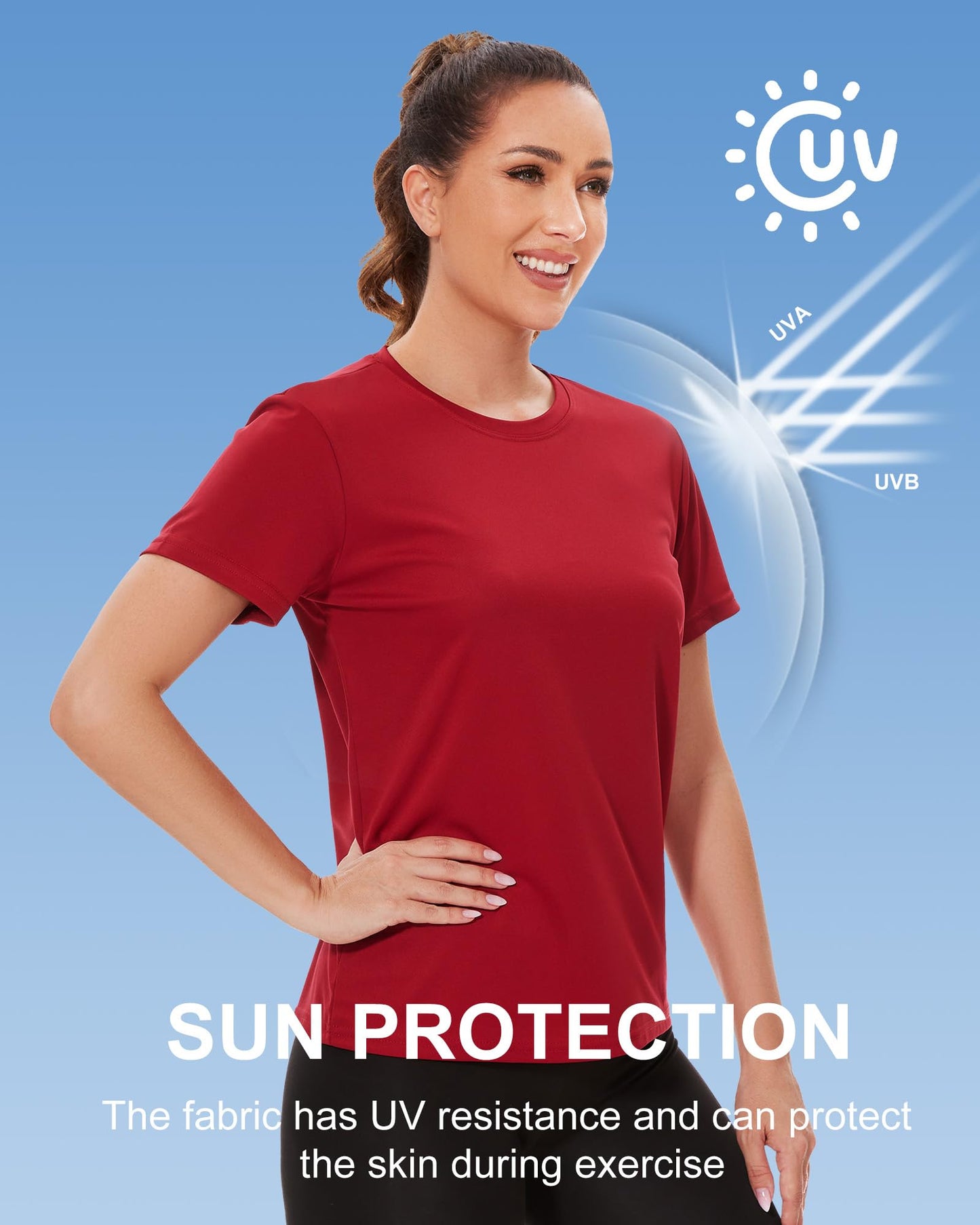 6 Pack Workout Tops for Women Short Sleeve Athletic Quick Dry T Shirts