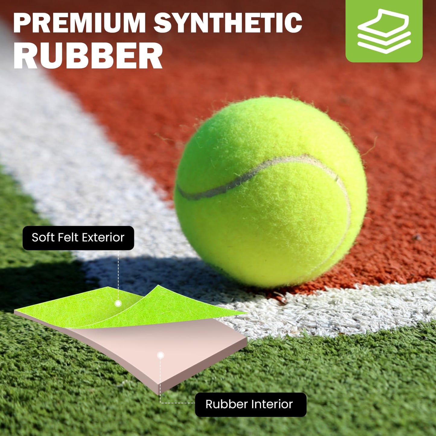 FURWEY Tennis Ball,6/12/24/36/40/80P Training Balls,Dog Balls with Mesh Bag