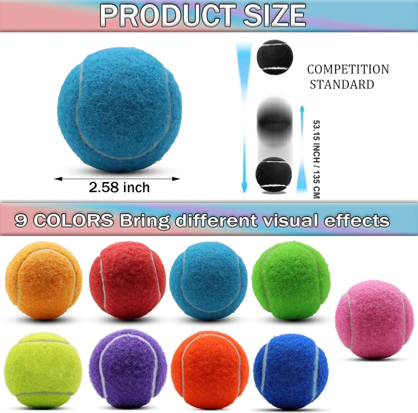 SHYUJAJIE Tennis Ball,6 Pack Practice Balls Bulk,Dog Balls with Mesh Bag