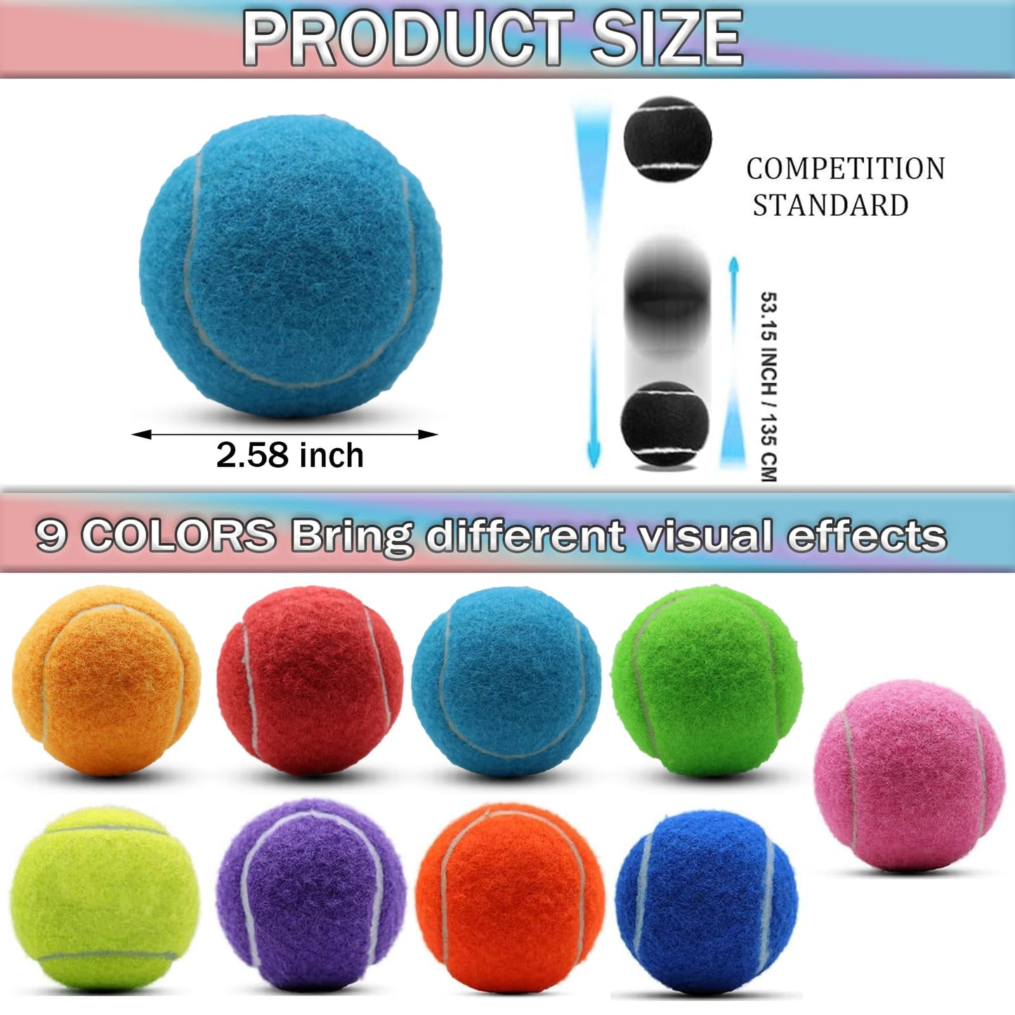 SHYUJAJIE Tennis Ball,20 Pack Practice Balls Bulk,Dog Balls with Mesh Bag
