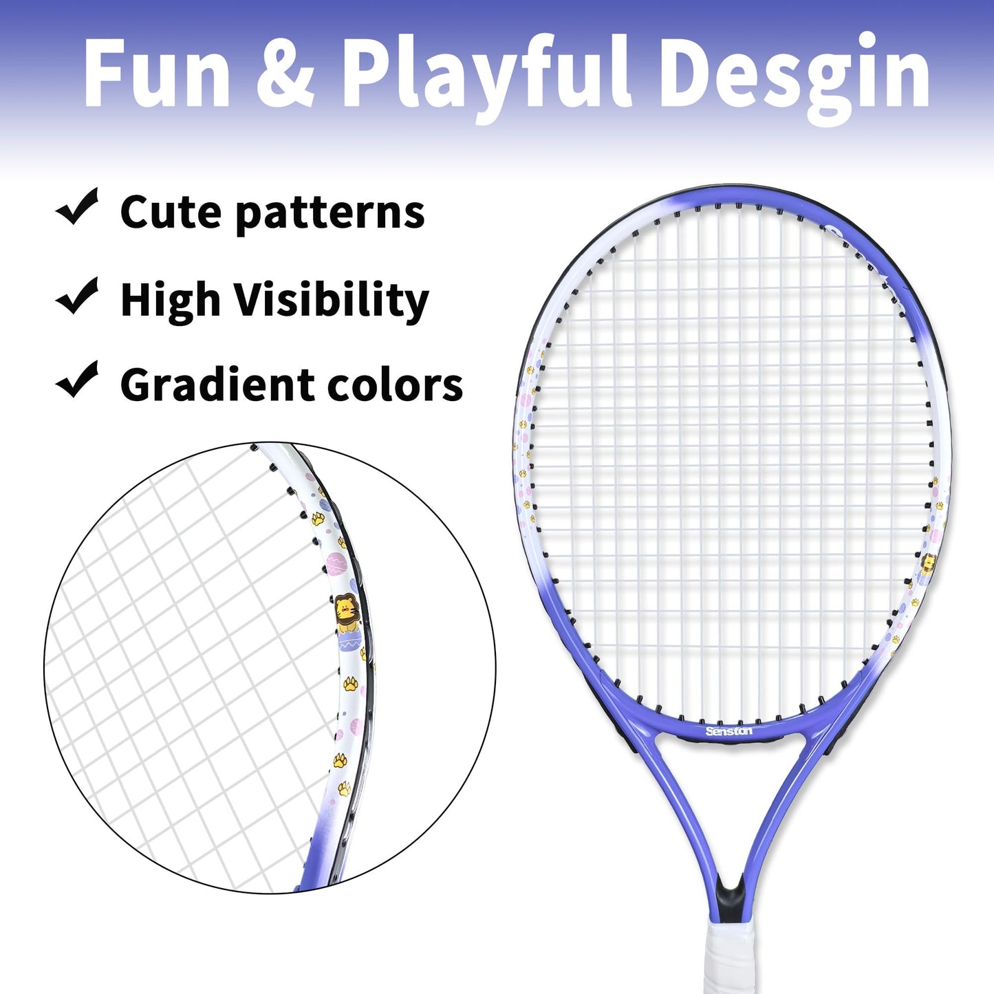 Senston 19" 23" 25" Kids Junior Tennis Racquet for Kids Children Boys Girls Tennis Rackets with Racket Cover - Tennis Mindset