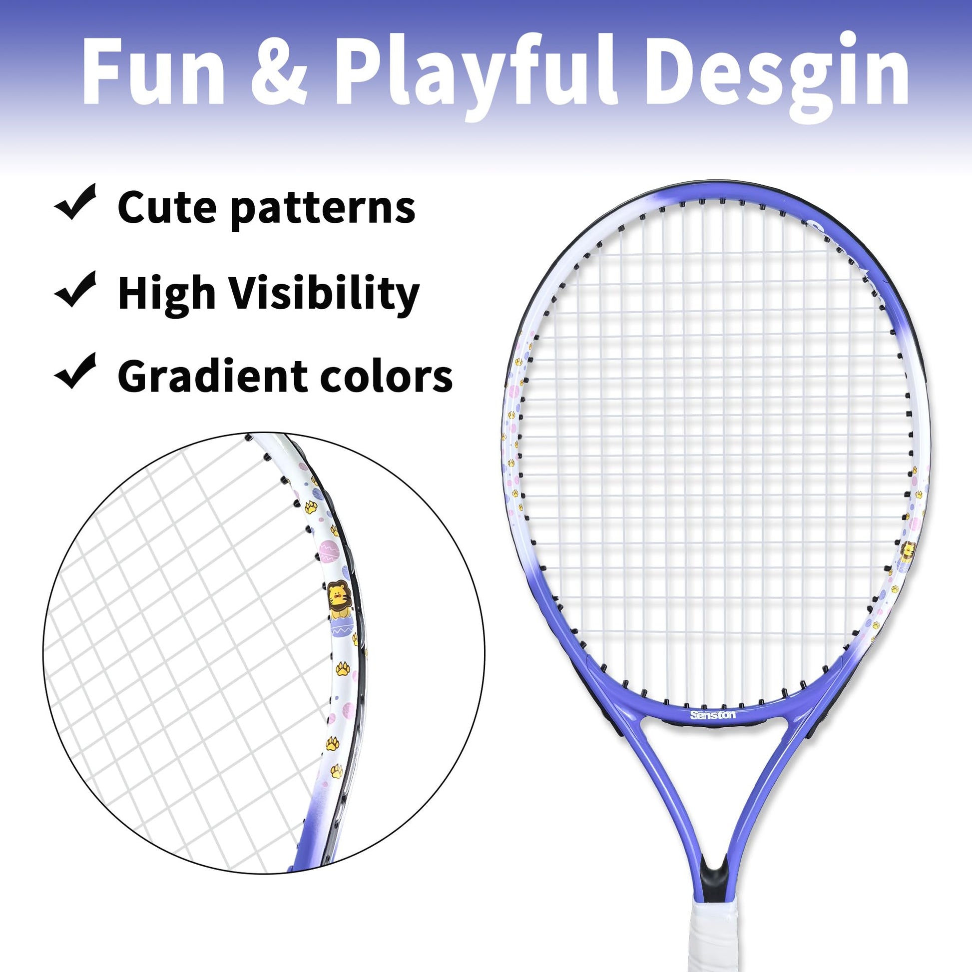 Senston 19" 23" 25" Kids Junior Tennis Racquet for Kids Children Boys Girls Tennis Rackets with Racket Cover - Tennis Mindset