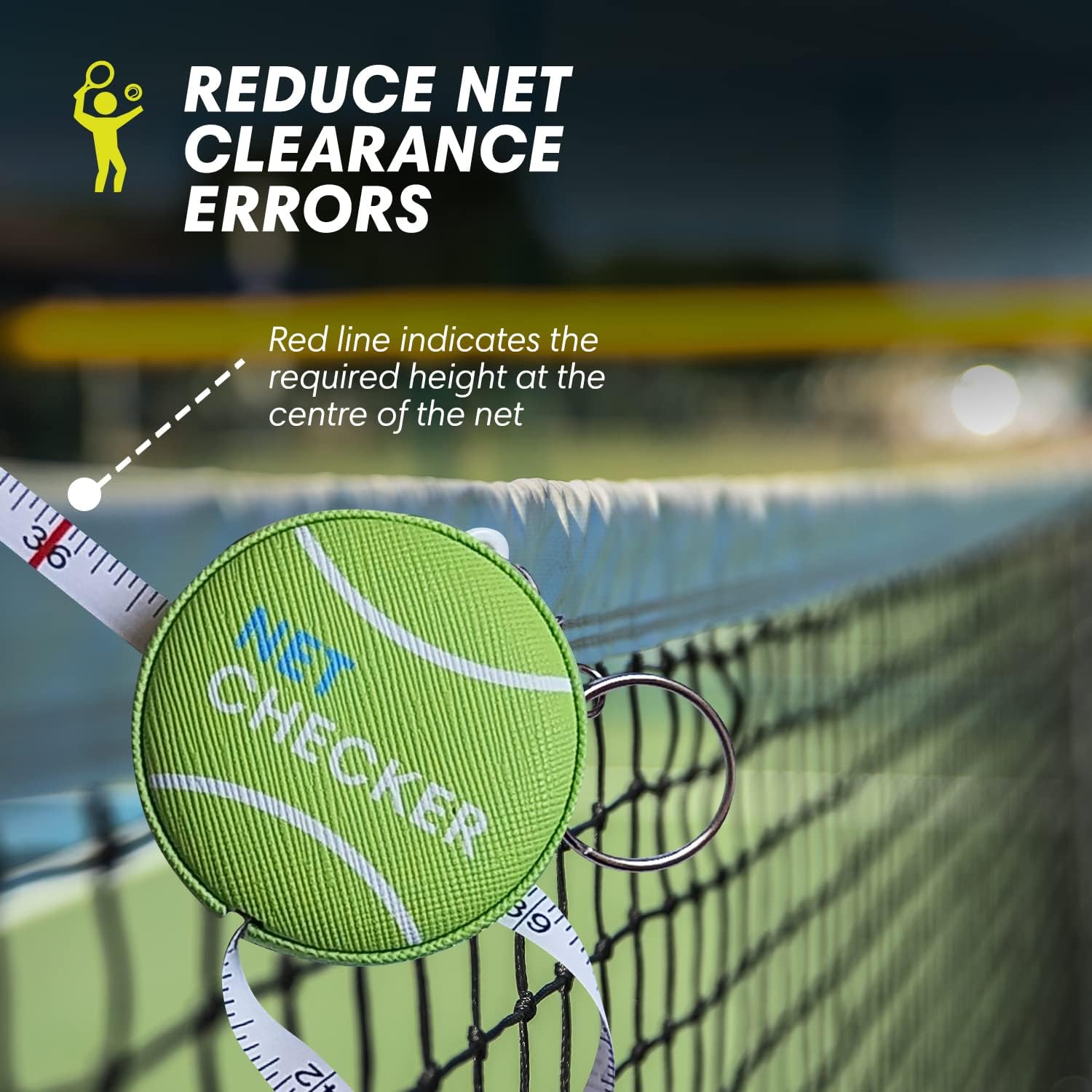 Scoring Right Net Checker Tennis Net Height Measuring Tape and Keyring - Tennis Mindset