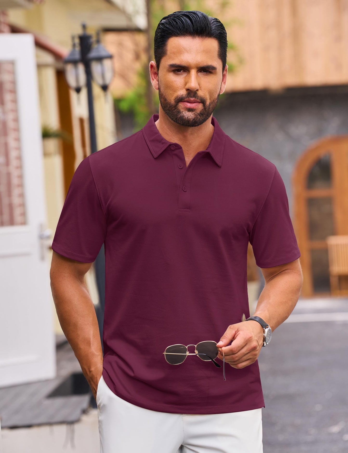 Cotrasen Men's Polo Shirts Short Sleeve Cotton Pique Classic Golf Shirts - Tennis Mindset