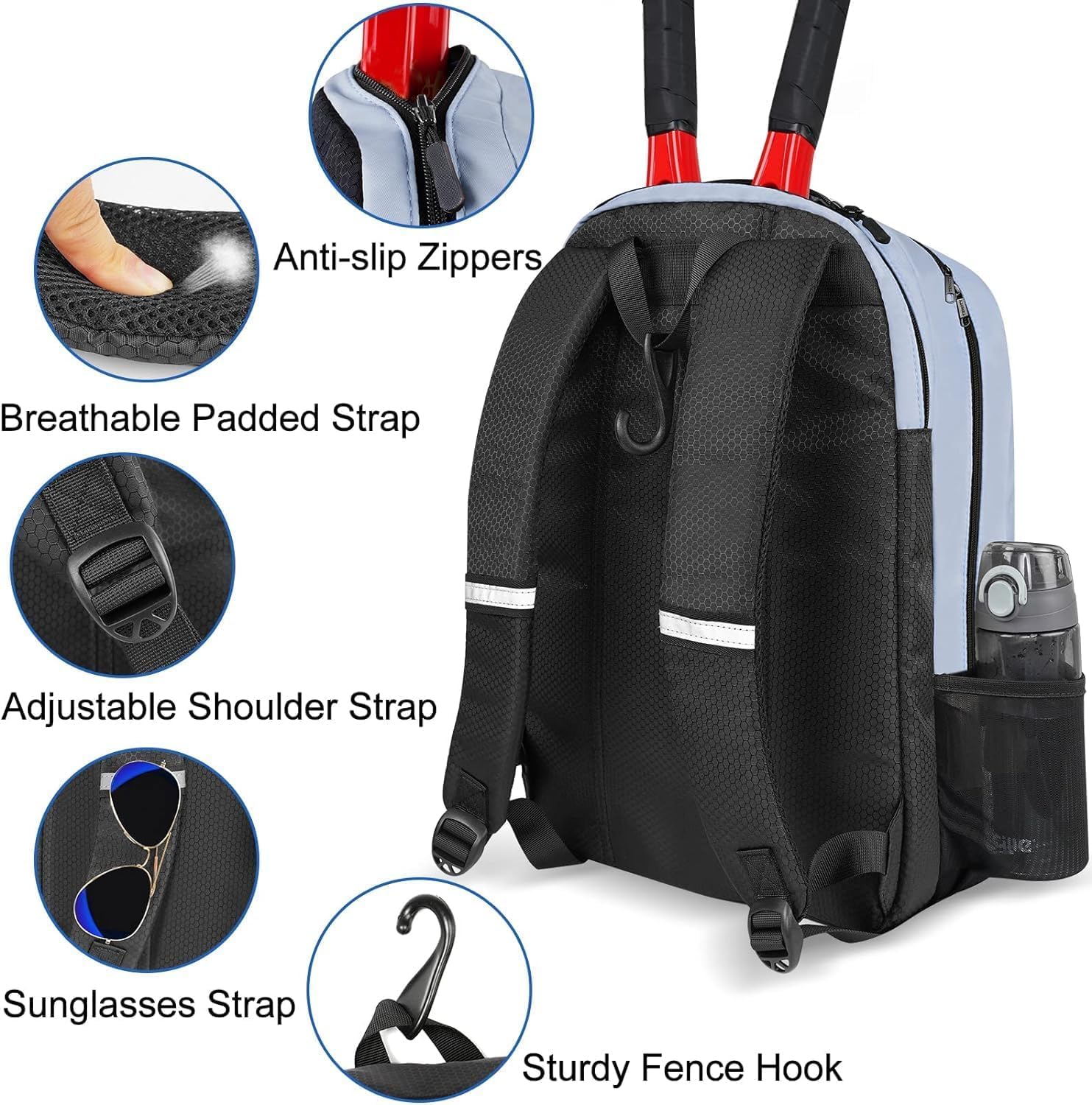 Ytonet Tennis Bag Tennis Backpack for Women Men 2 Rackets - Tennis Mindset