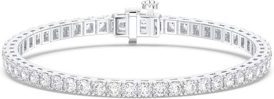 14K White Gold Tennis Bracelet With 3.00-5.00 TCW Lab Grown Diamond, 6.5"/7" Length, IGI Certified, Classic Diamond Bracelet, 4 Prong (E-F Color, VVS-VS), Tennis Bracelet For Women, Fine Jewelry - Tennis Mindset