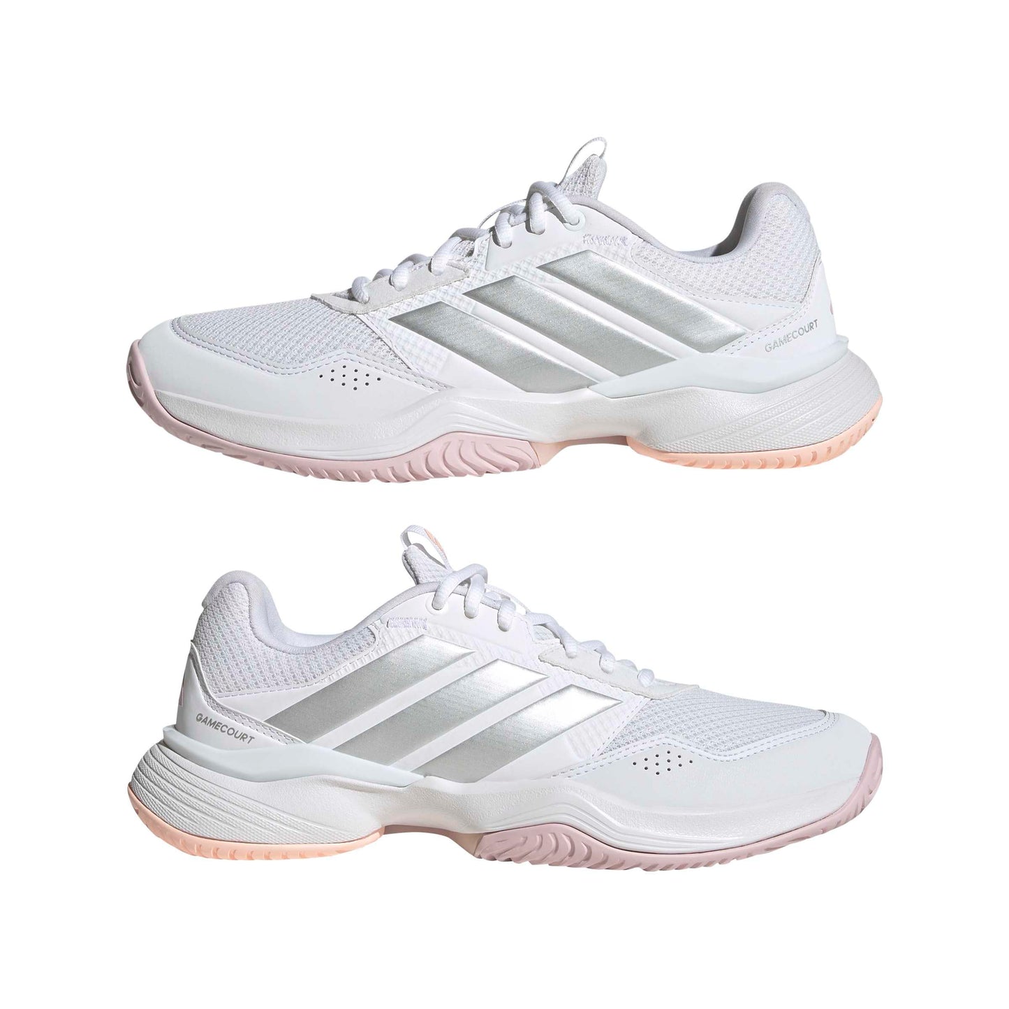 adidas Womens Gamecourt 3 All Court Sneakers Shoes - White - Tennis Mindset
