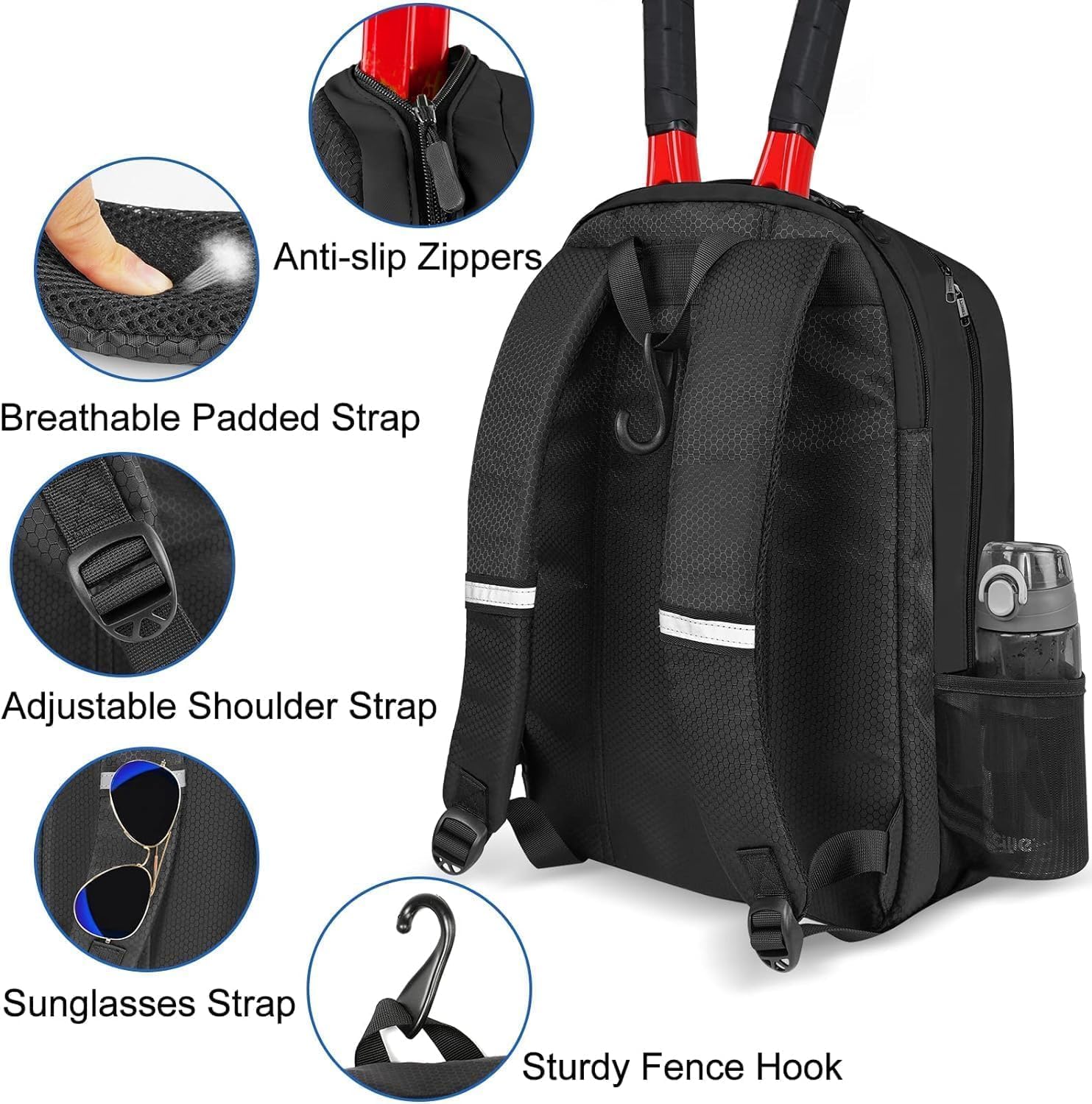 Ytonet Tennis Bag Tennis Backpack for Women Men 2 Rackets - Tennis Mindset