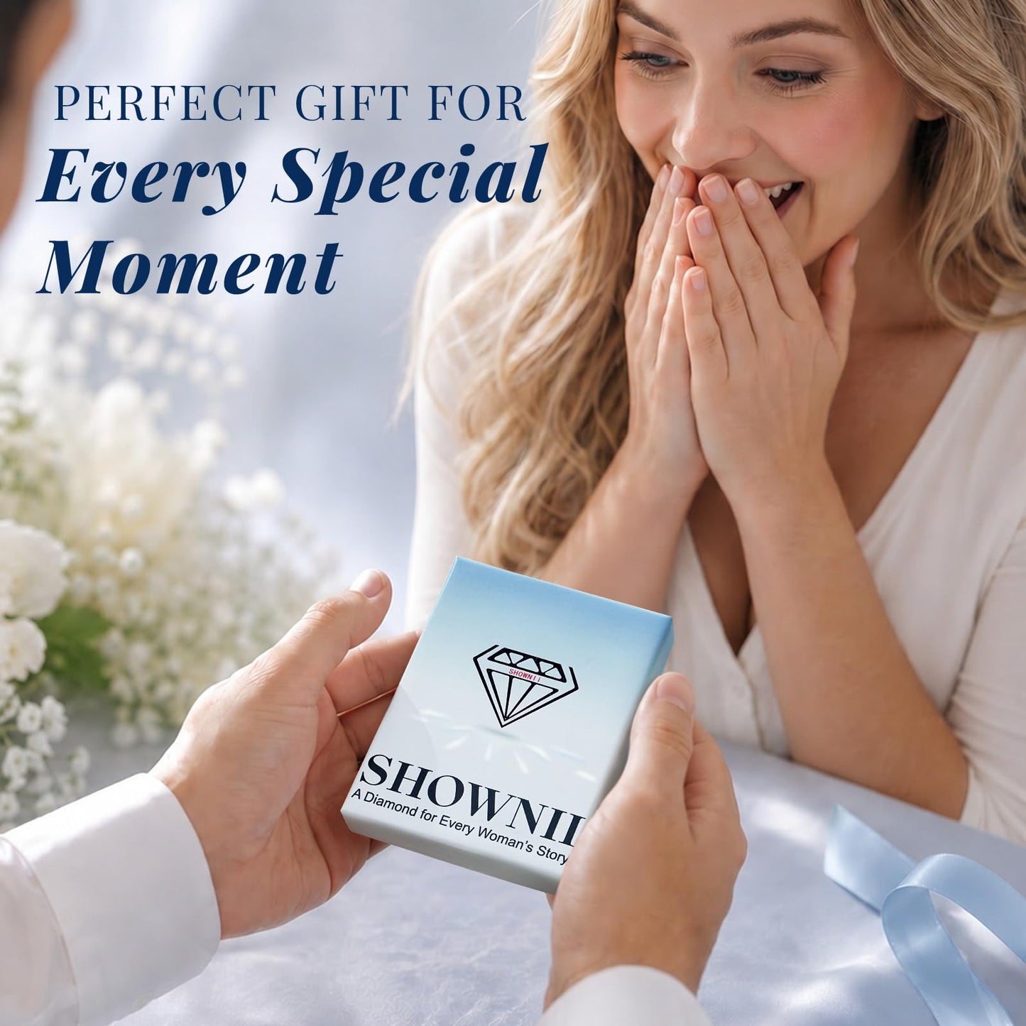 shownii 0.25-2CT LAB GROWN Diamond Solitaire Pendant Necklace for Women - Tennis Mindset