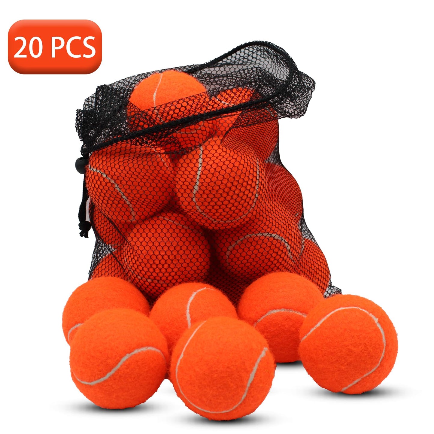SHYUJAJIE Tennis Ball,20 Pack Practice Balls Bulk,Dog Balls with Mesh Bag