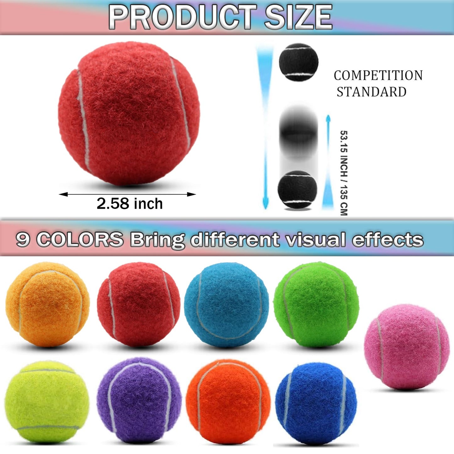 SHYUJAJIE Tennis Ball,20 Pack Practice Balls Bulk,Dog Balls with Mesh Bag