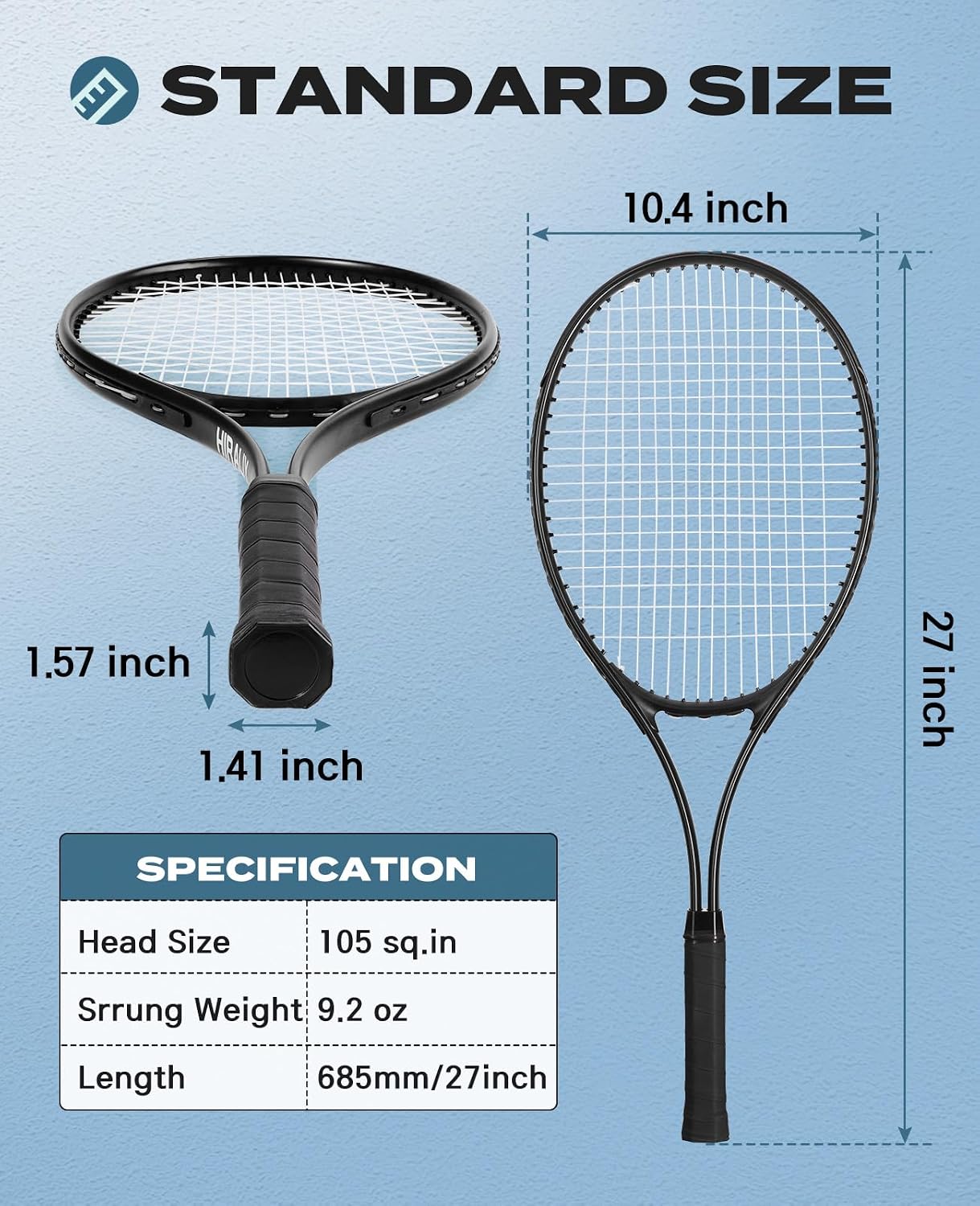 HIRALIY 27-Inch Tennis Racket for Adults with Ball and Carry Bag - Tennis Mindset