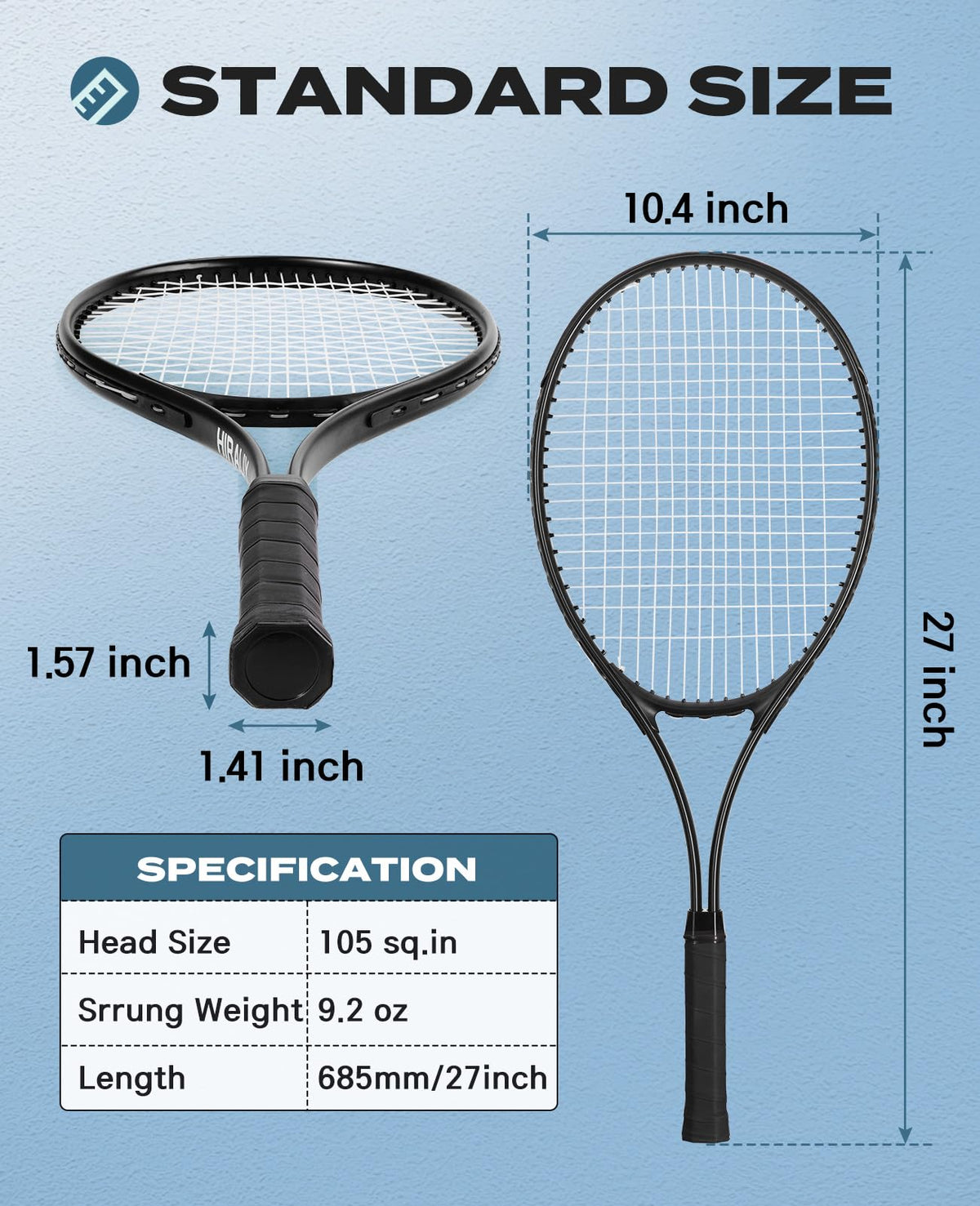 HIRALIY 27-Inch Tennis Racket for Adults with Ball and Carry Bag - Tennis Mindset